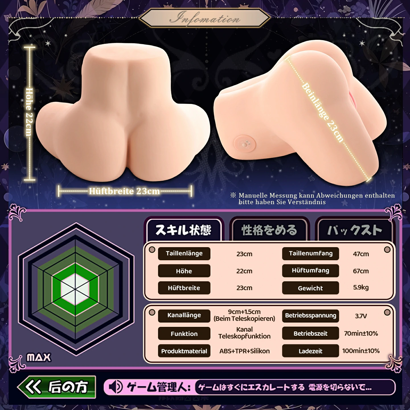 Dr.YUU Succubus 2.0 Masturbator Hüftmodell mit automatischer Teleskopfunktion und Vibration – Bild 6