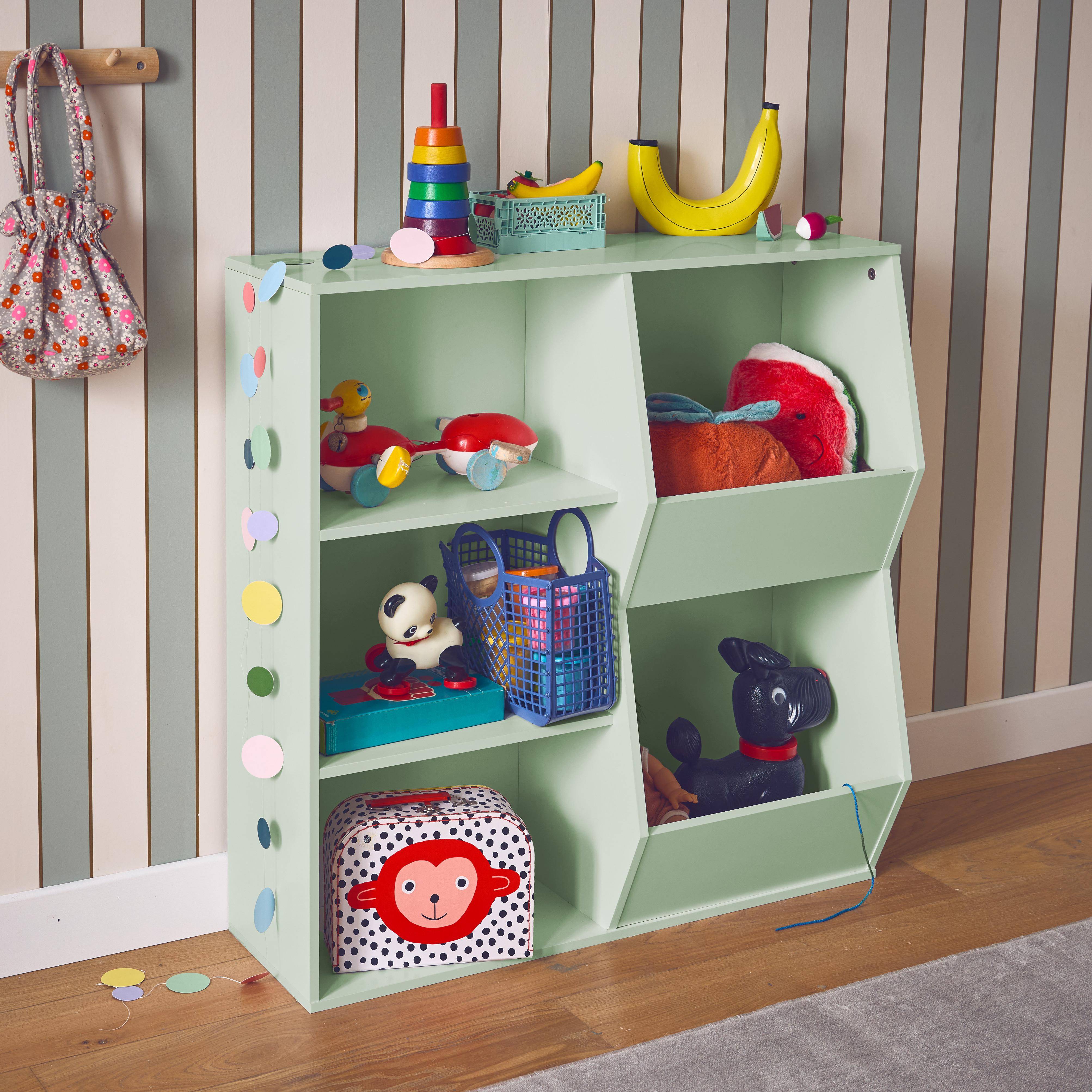 Tobias - Mueble para niños, 3 estantes y 2 espacios de almacenamiento