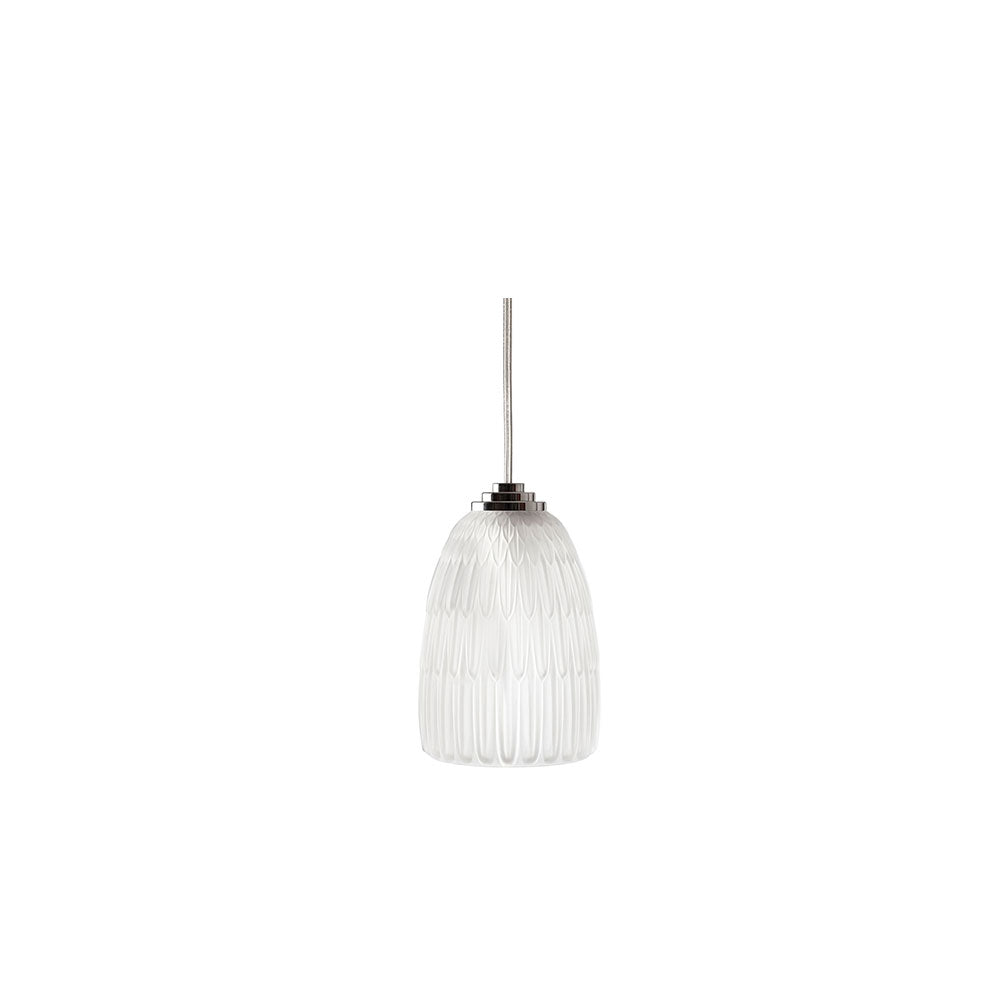 SUSPENSION PLUMES - CRISTAL INCOLORE, FINITION CHROME