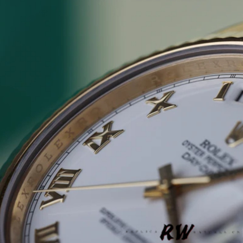 Rolex Day-Date 218238 White Roman Numeral Dial Yellow Gold 41MM Mens Replica Watch