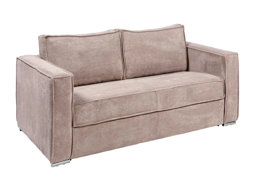 Sofá cama de 3 plazas de apertura rápida de pana rosa - Cama de 140 cm - Colchón de 14 cm Kavehomedeco 92024ZUPJ