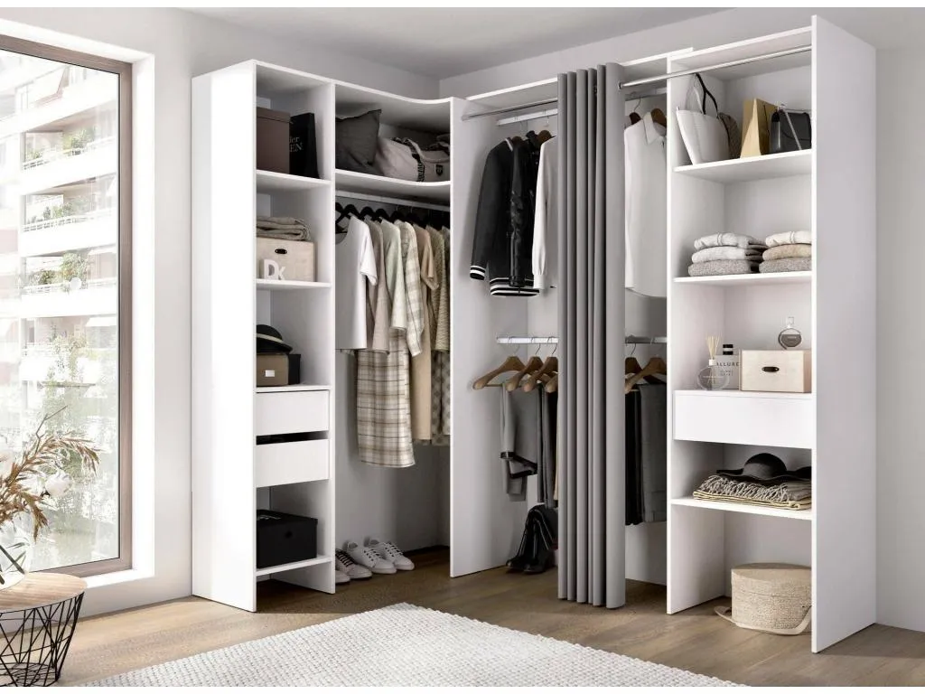 Gran Armario Luxmbls Muebles de dormitorio Vestidor Armario de ropa 214x141 h205 cm Blanco 12017RQQQ