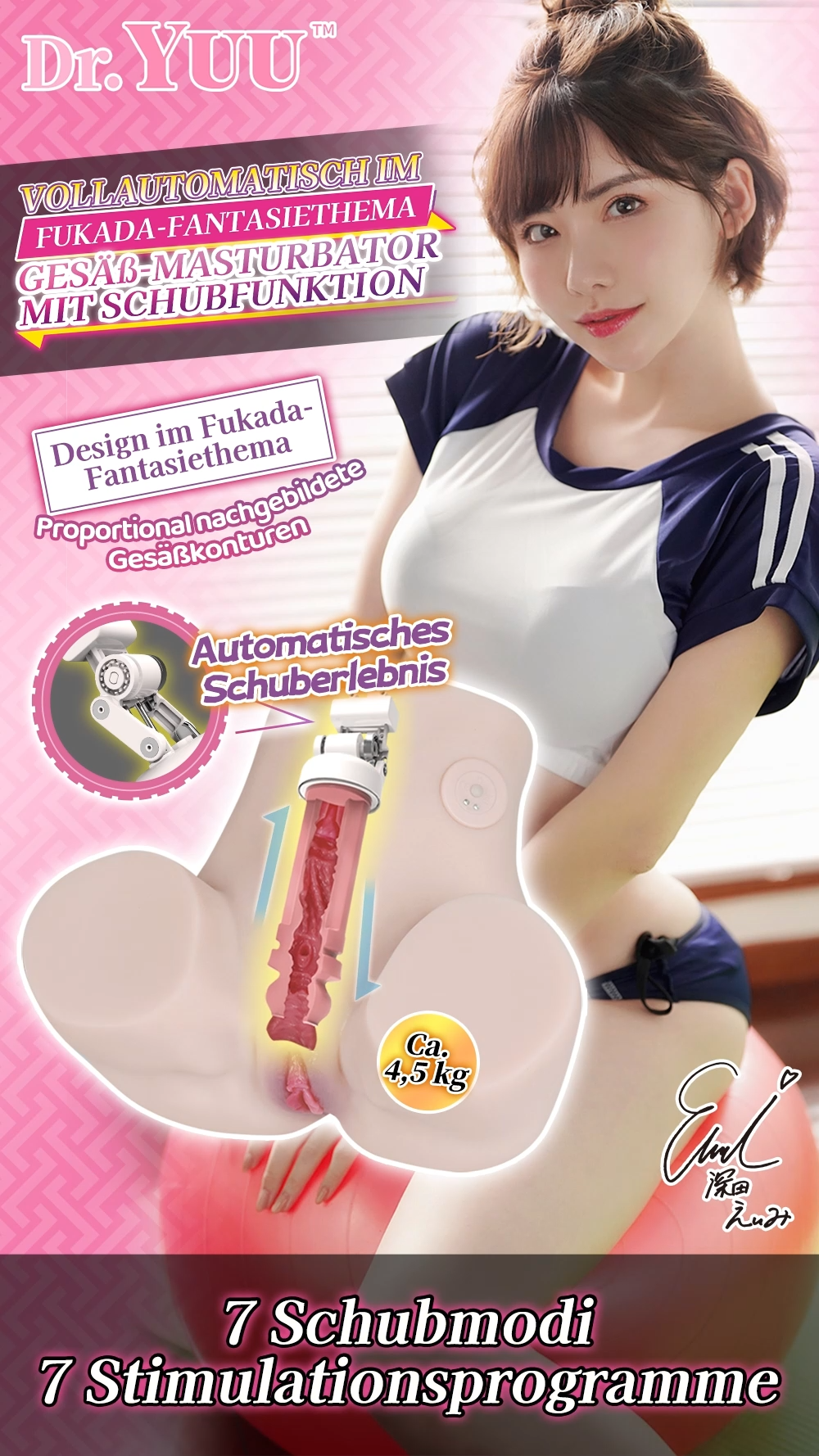 Dr.YUU Automatischer Masturbator in Gesäßform – 4,5 kg, 7 Modi | Versand aus Asien – Lieferzeit ca. 10-18 Werktage - DR.YUU™