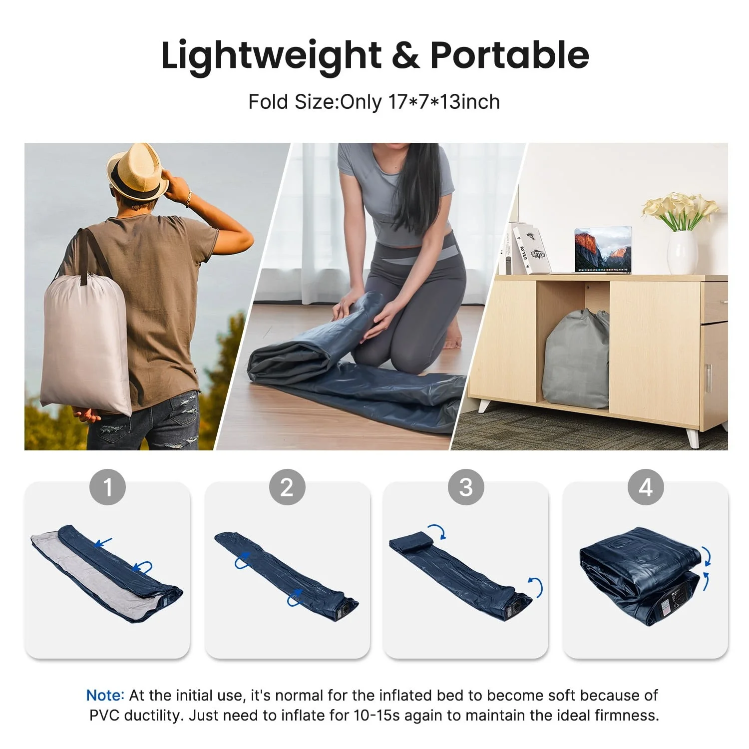Premium Queen Size Air Mattress 18" Elevated Airbed with Built-in Pump Camping - Image 10