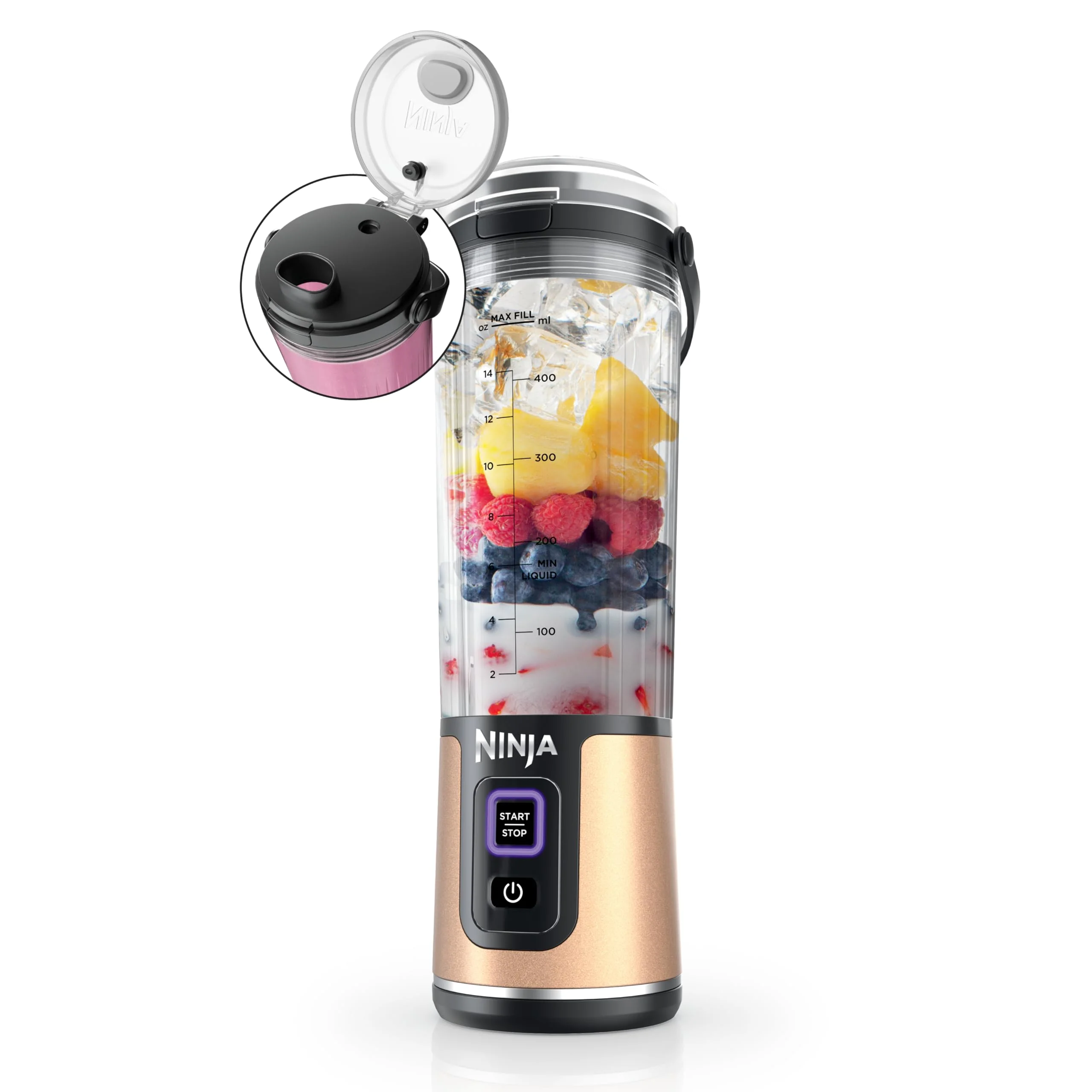 Ninja Blast Portable Blender, Cordless, 18oz. Vessel, Personal Blender for Shakes & Smoothies, BPA Free, Leakproof Lid & Sip Spout, USB-C Rechargeable, Dishwasher Safe Parts, Metallic Purple, - Image 93