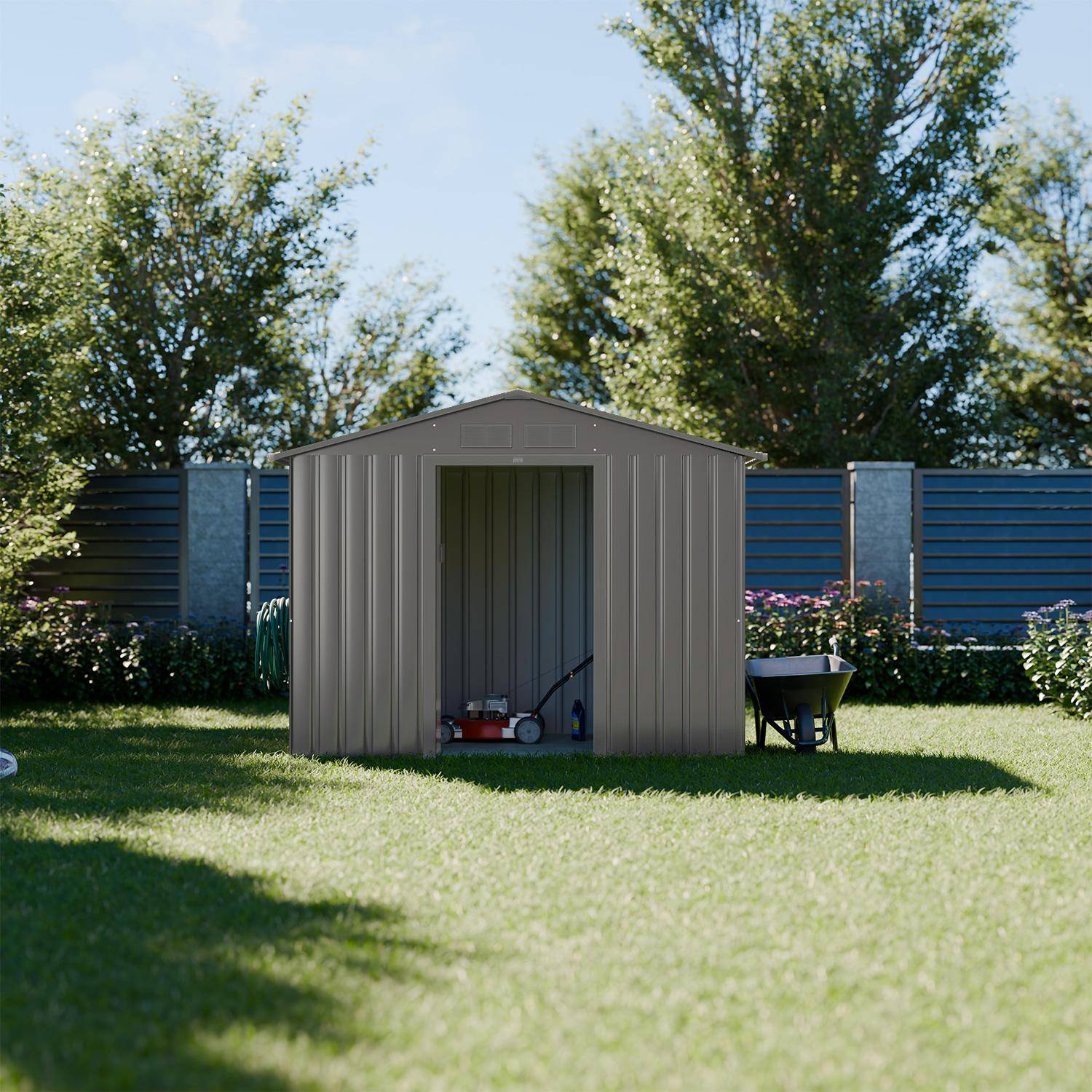 Houtland - Cobertizo de jardín con kit de anclaje de 2.71m²