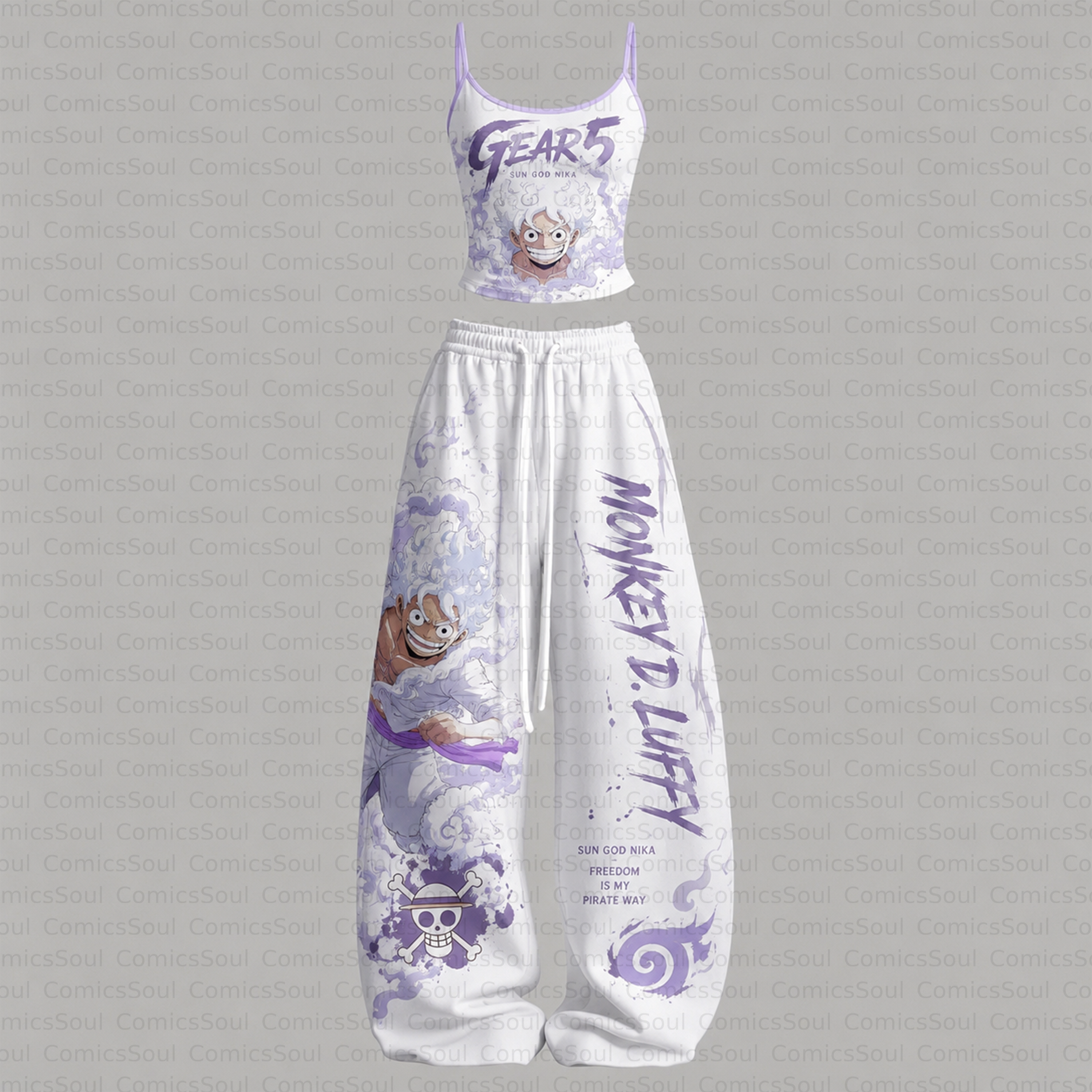 One Piece Top & Elasticated Trousers Two-Piece Set 3051032 TeeThreads Sustain the Scene with Custom Apparel
