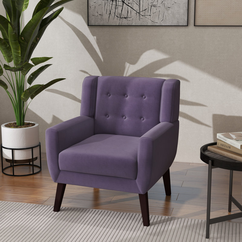WAYFAIR George Oliver Jaqueze Purple Velvet