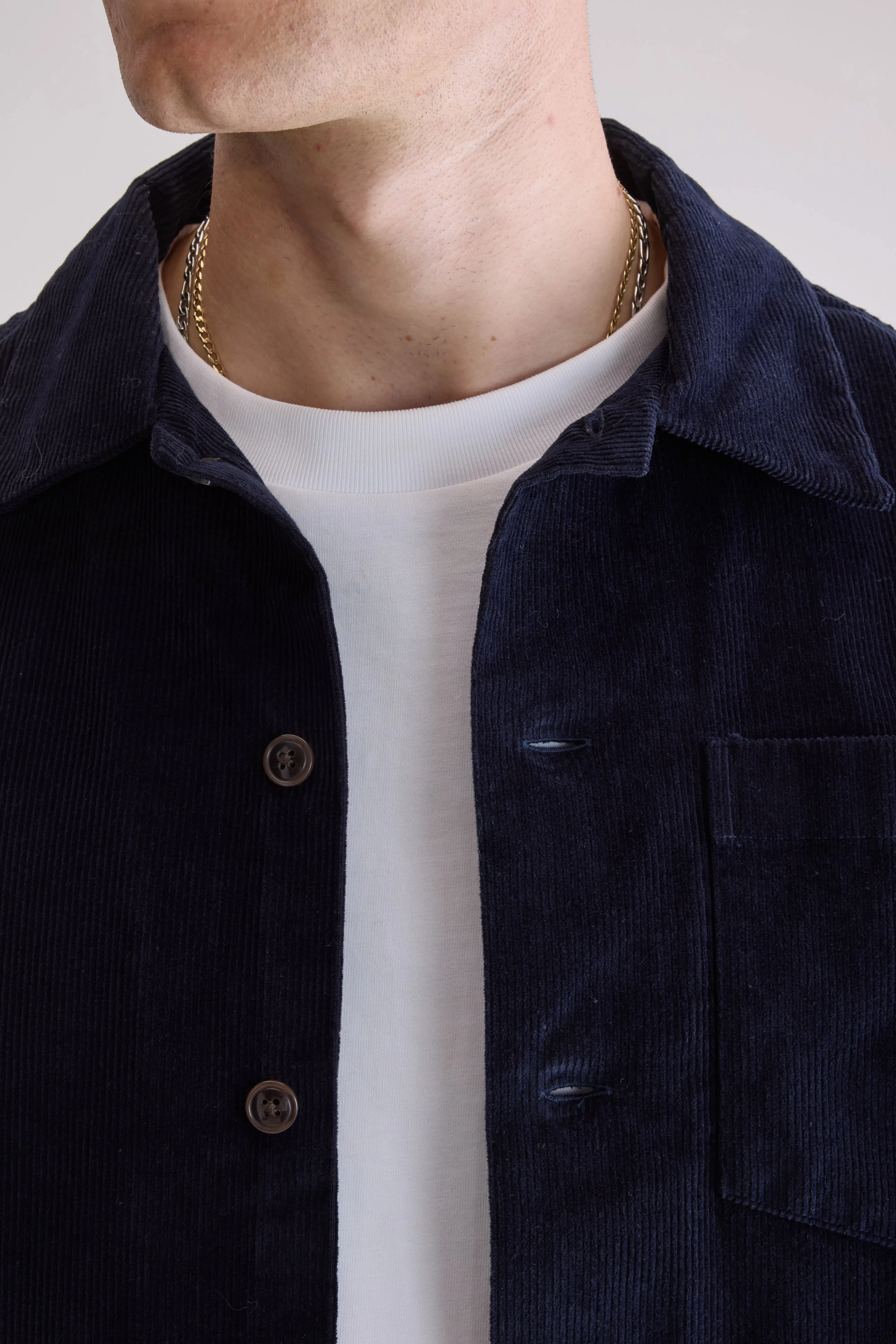 Bellerose Goney navy blue corduroy overshirt (242 / M / NAVY)