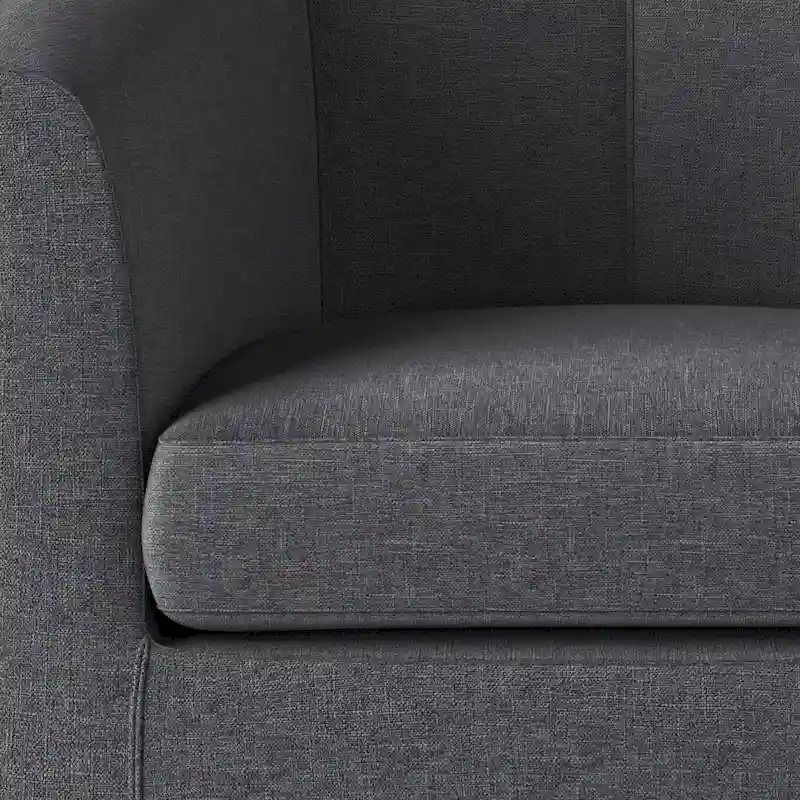 Modern Tub Accent Chair with Upholstered Seat and Wooden Legs