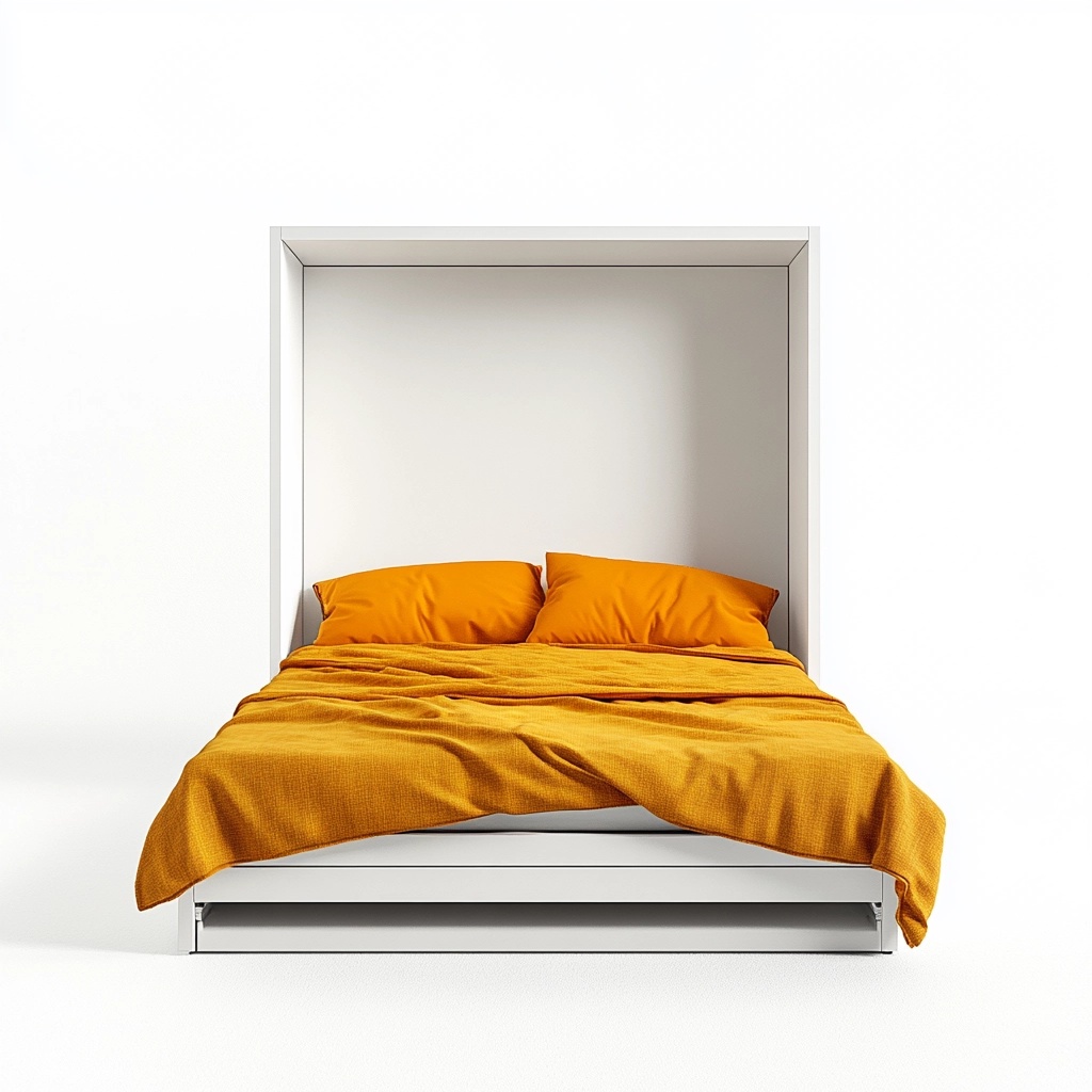 Cama abatible blanca 200x160 cm madera dormitorio