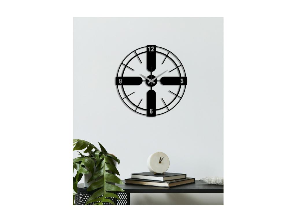 Reloj de Pared Esencial 7, Negro, 50x0,15x50 cm, Hogarlujo