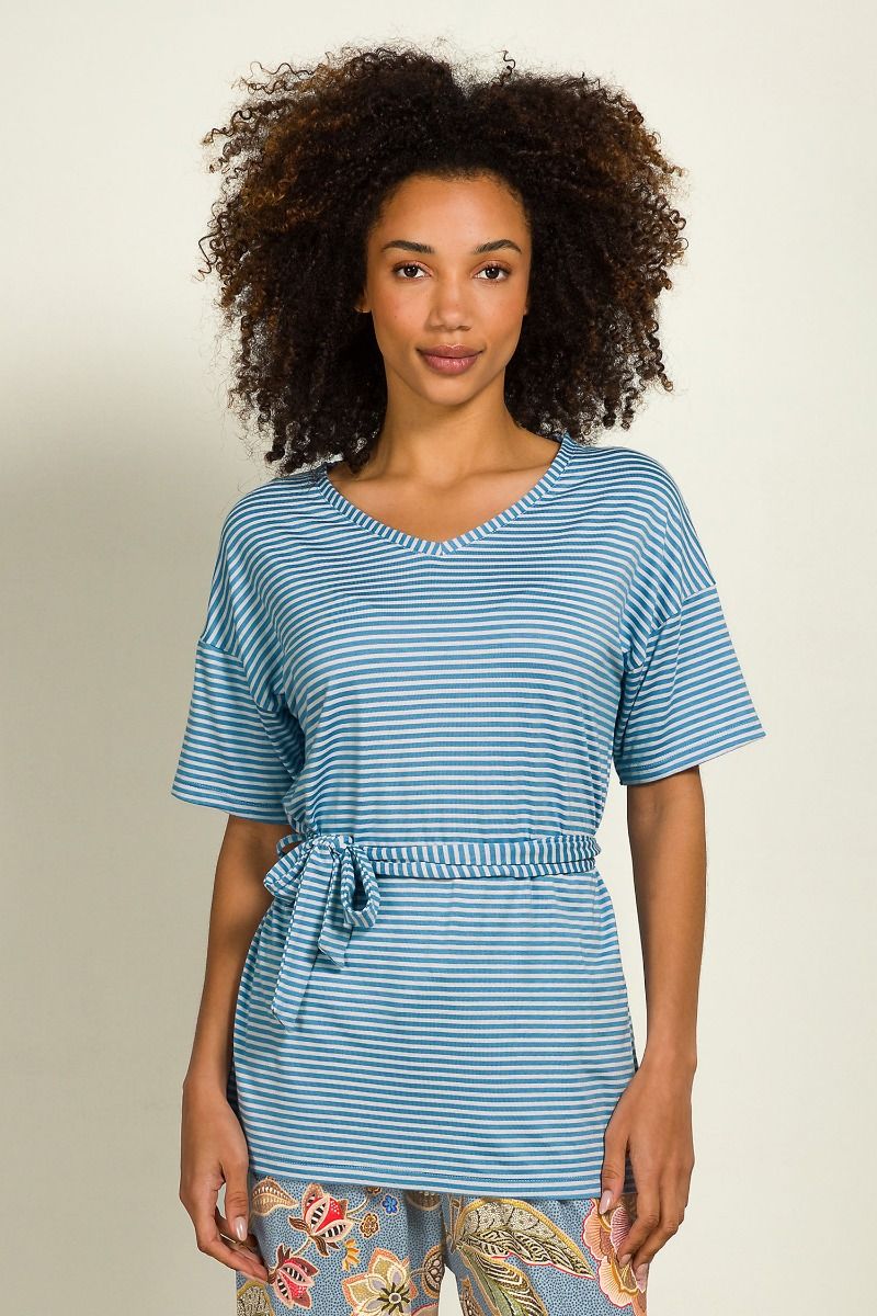Tonya Top Short Sleeve Little Sumo Stripe Blue