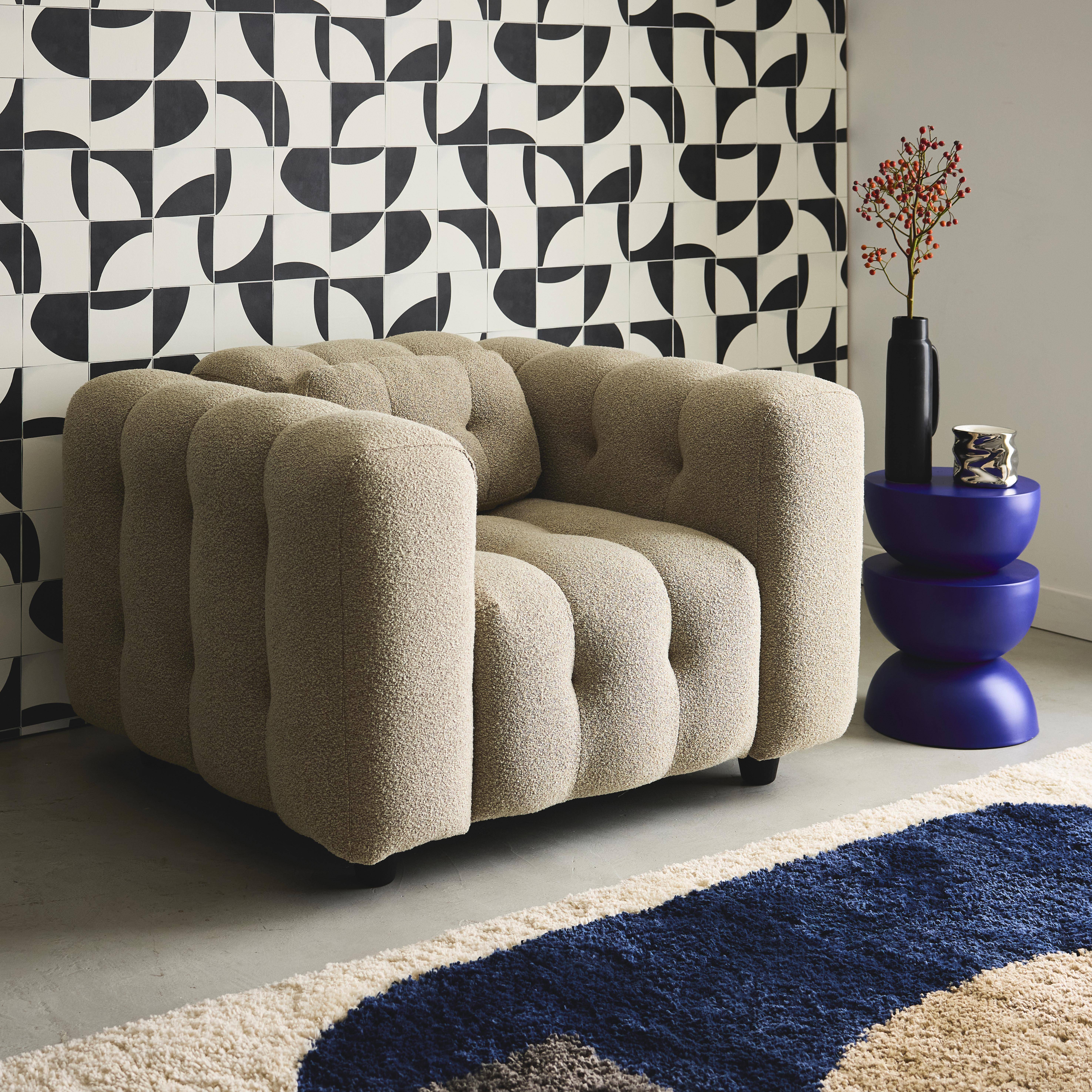 Leon - Sillón tapizado en tejido borreguito