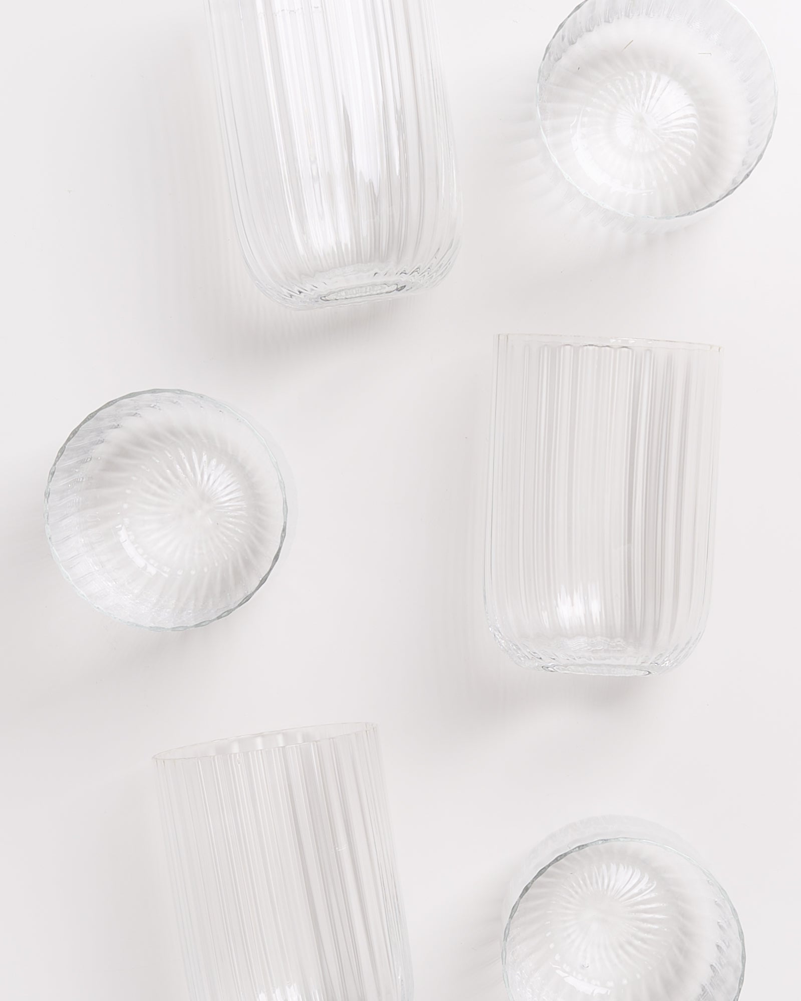 Joia Glas klein riffled transparent 6er-Set