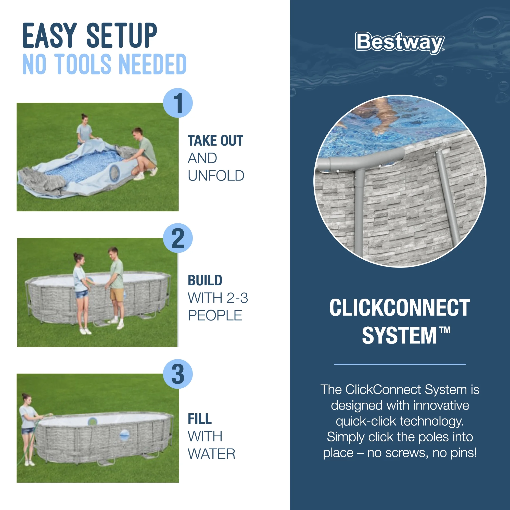 Bestway Power Steel Swim Vista 14' x 8'2" x 39.5" Above Ground Pool Set - Image 4