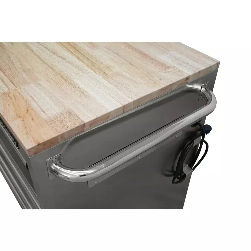 72 in. 18-Drawer 24 in. D Mobile Workbench With Solid Wood Top - Stainless Steel - Image 10 72 in. 18-Drawer 24 in. D Mobile Workbench With Solid Wood Top - Stainless Steel - Image 10