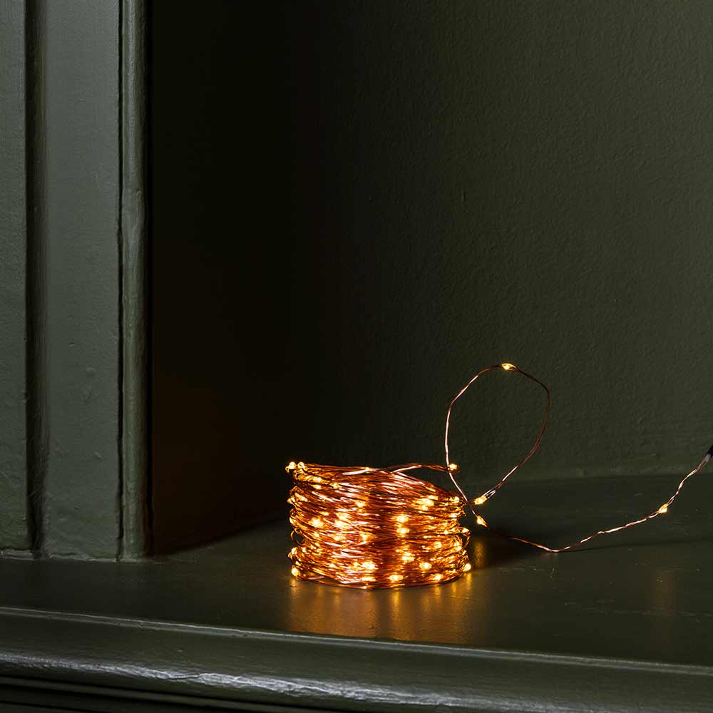 Guirlande lumineuse 12 m - 120 LED - Cuivre