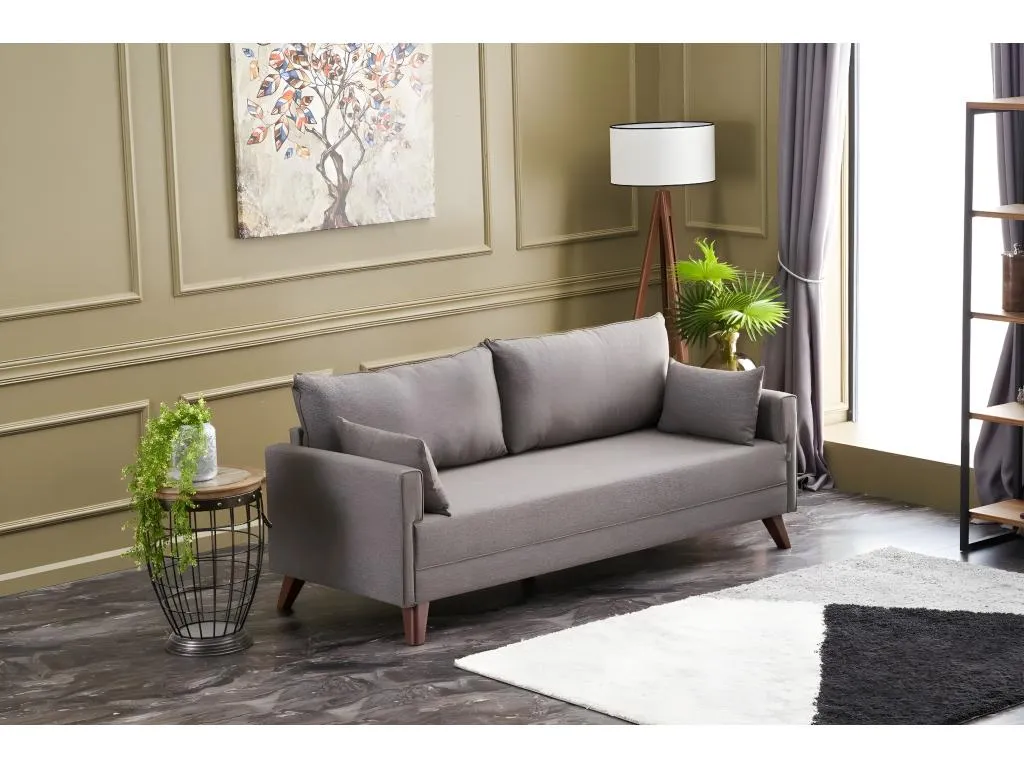 Sofá Alkihogares B103 Marrón 208x81x85cm Tapiz Patas - Plástico