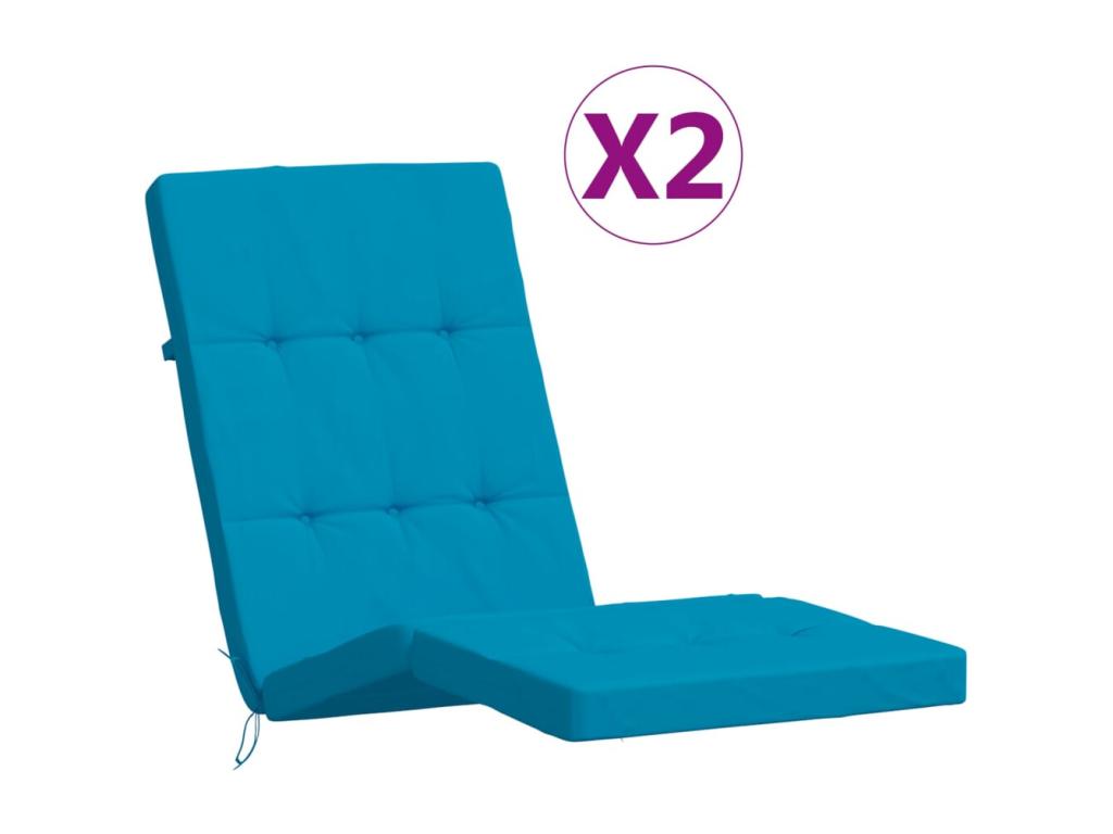 Cojines para tumbona 2 unidades tela Oxford azul claro