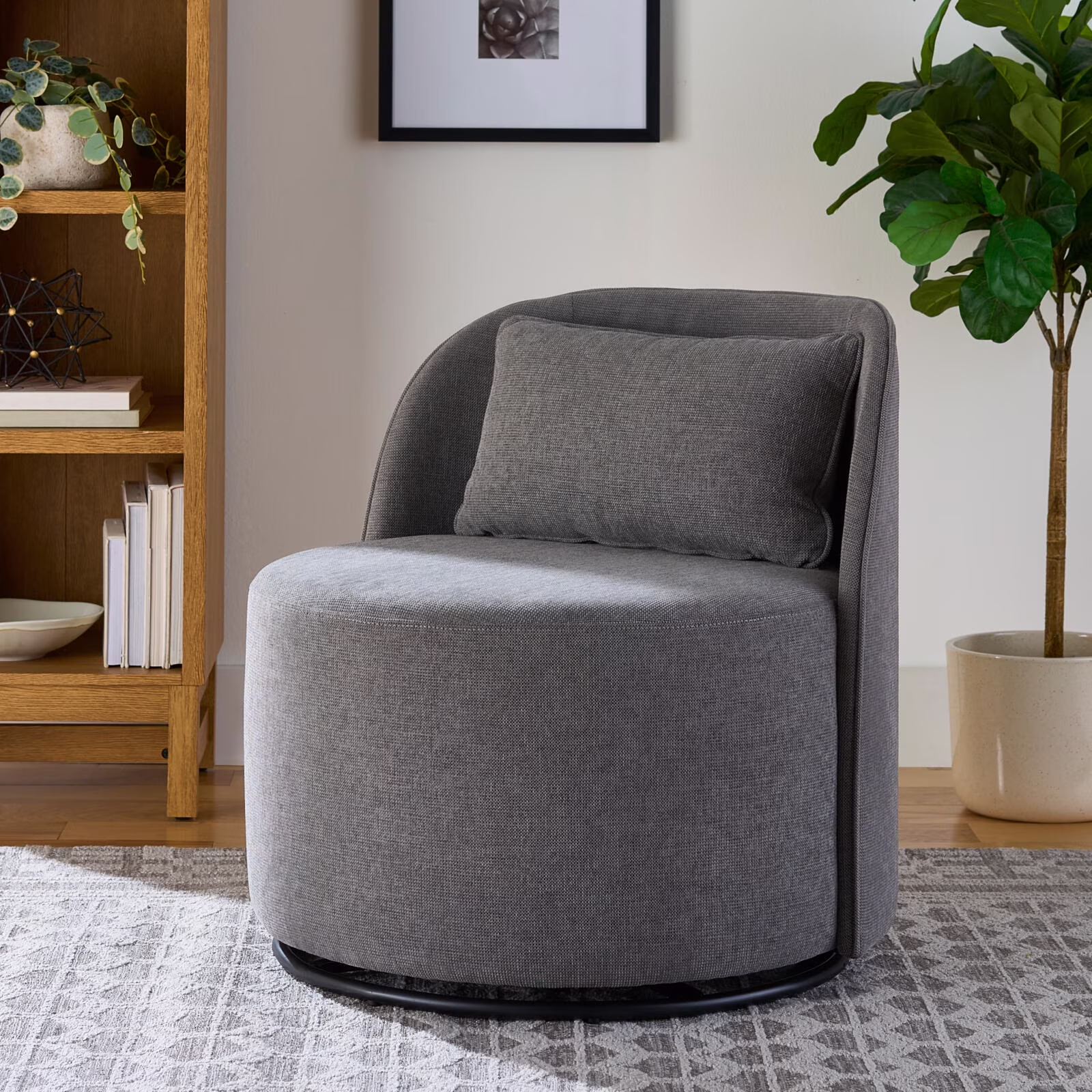 Better Homes & Gardens Juliet Modern Arch Swivel Accent Chair, Cream Boucle - Image 5