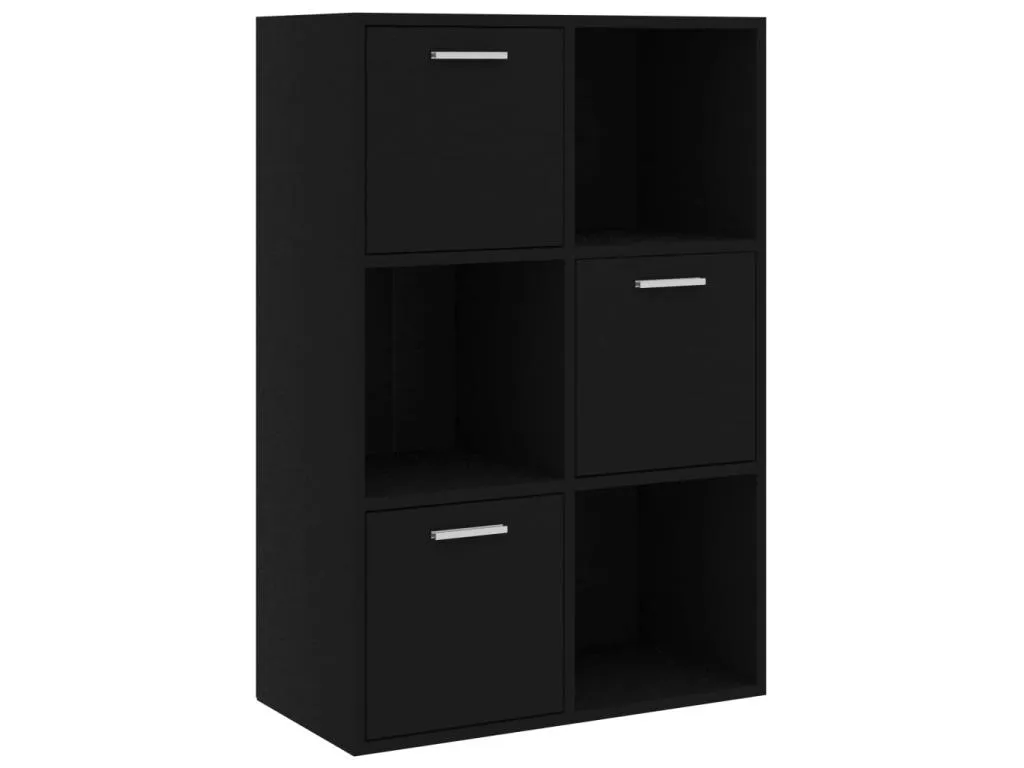Armario organizador aglomerado negro 60x29.5x90 cm EG5282675