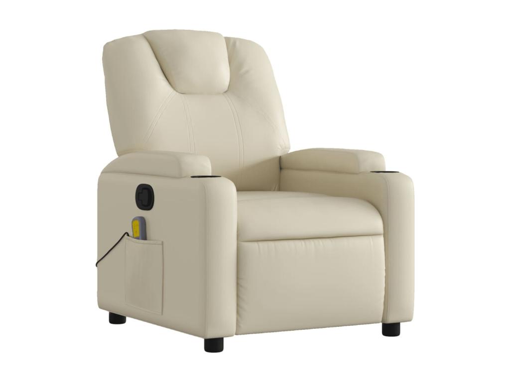 Sillón reclinable de masaje Joliven crema