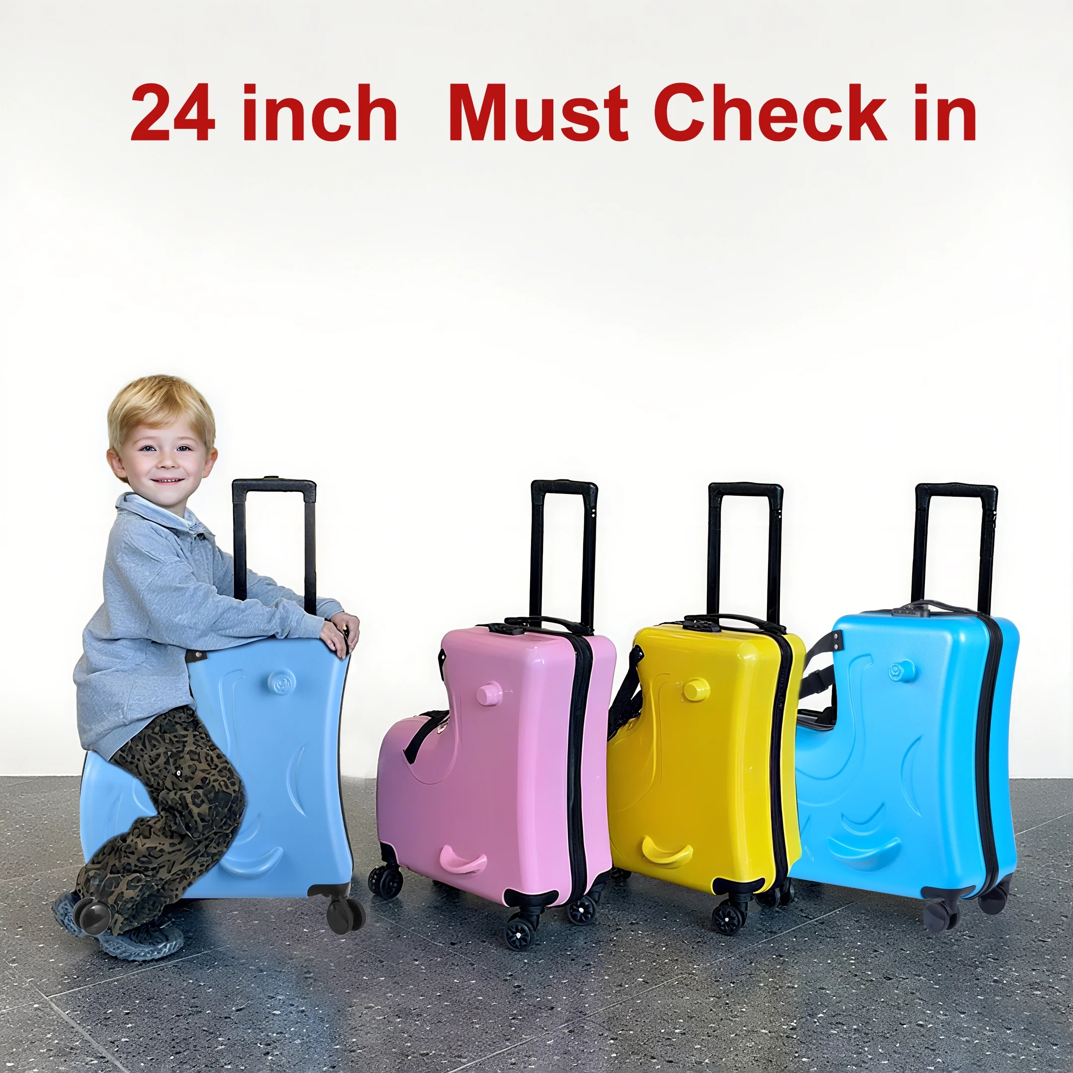 VAHIGCY Kids Luggage, Kids Ride-on Luggage with Spinner Wheels Suitcase, Kid's Ride-On Suitcase Help Your Child Relax, Carry On Trolley Luggage with Password Lock, 20" - Image 22
