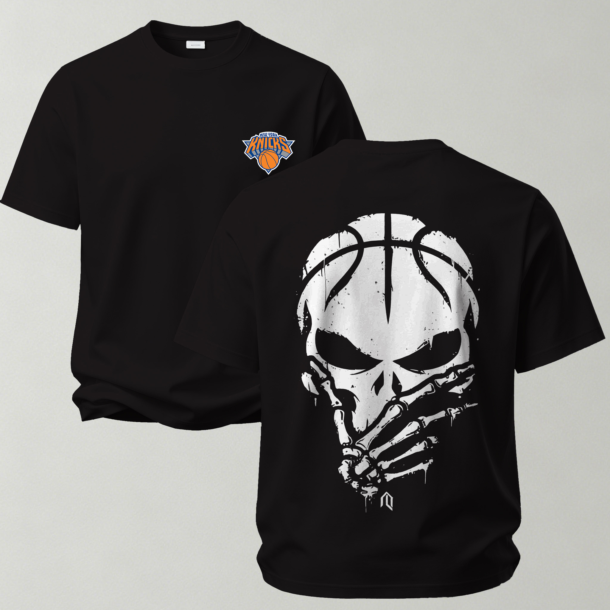 Basketball Hoop Culture Skull Printed Unisex Oversized T-shirt