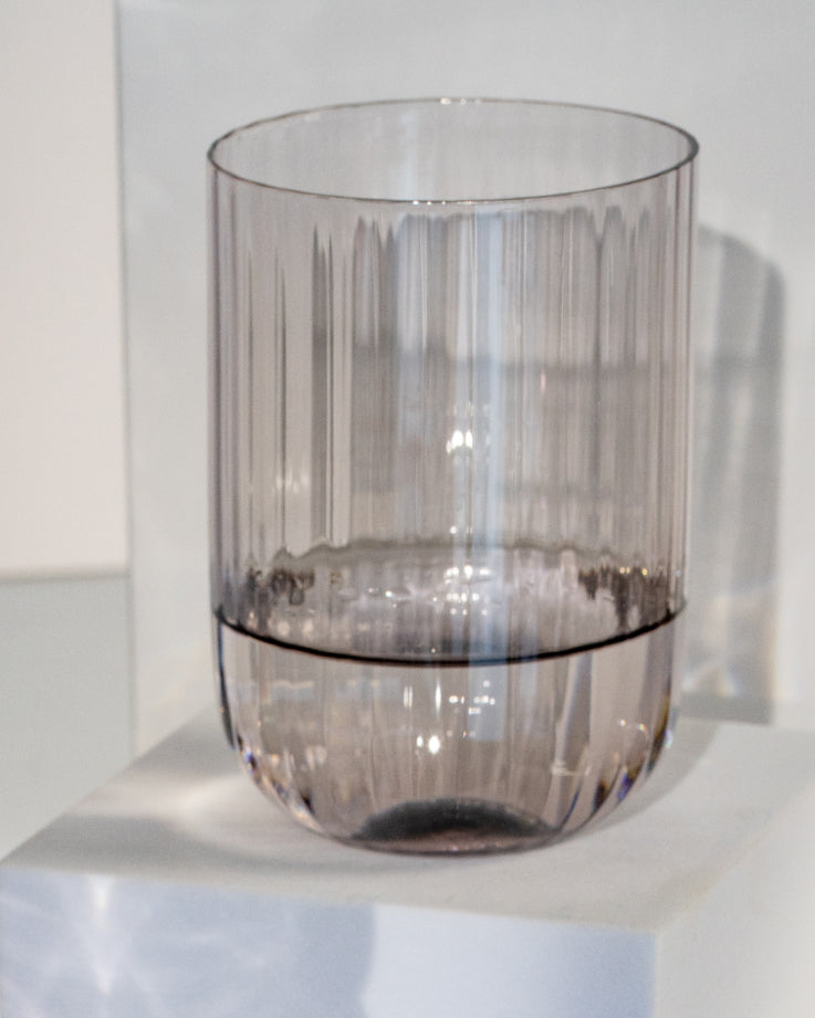 Joia Glas klein riffled grau