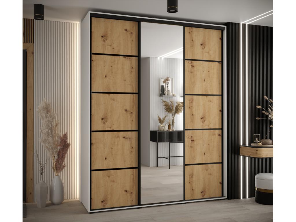 ARMARIO Mueblestop 5 DE PUERTAS CORREDERAS 235.2/200/60 3 puertas (Blanco/Artisan/Negro) YWSB82893