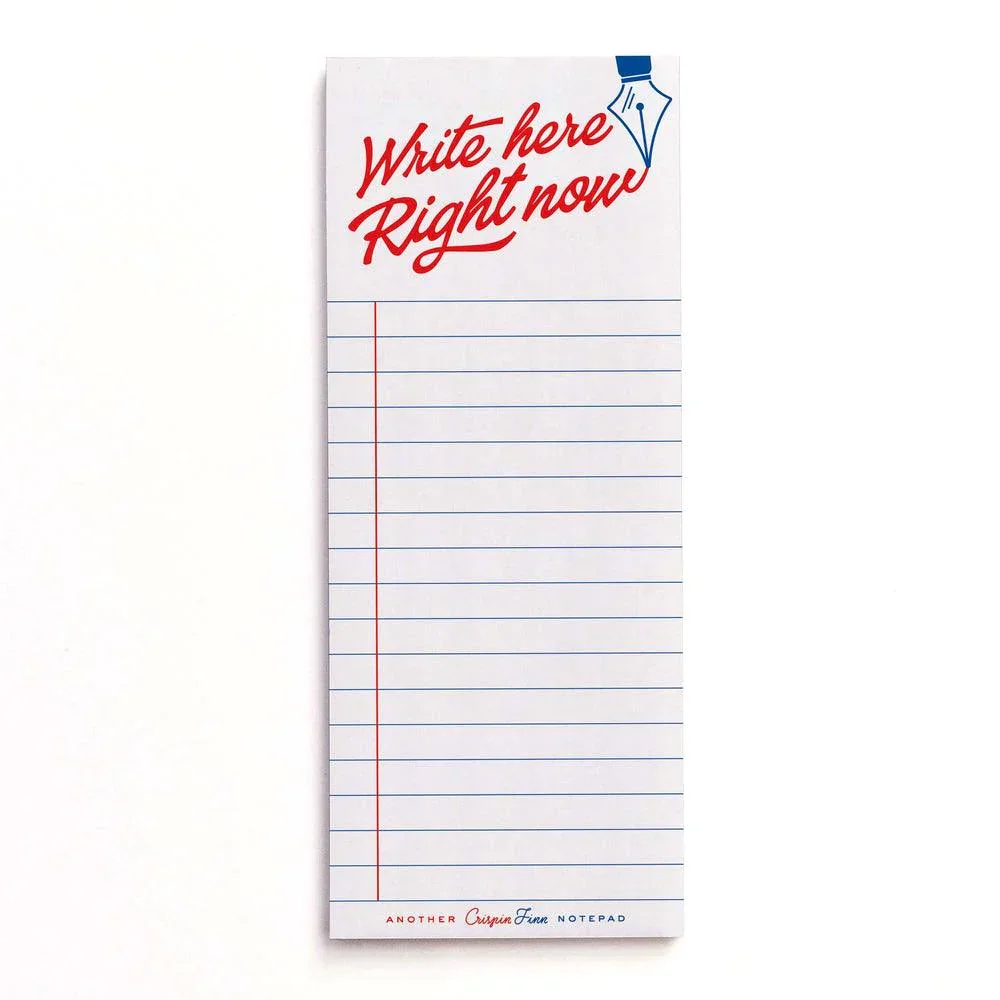 Crispin Finn Write Here Right Now Note Pad