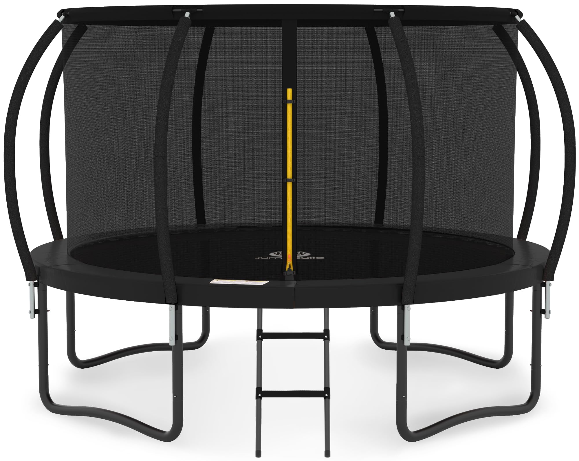 JUMPZYLLA Outdoor Trampoline With Enclosure, 8FT, Black & Blue - 14FT