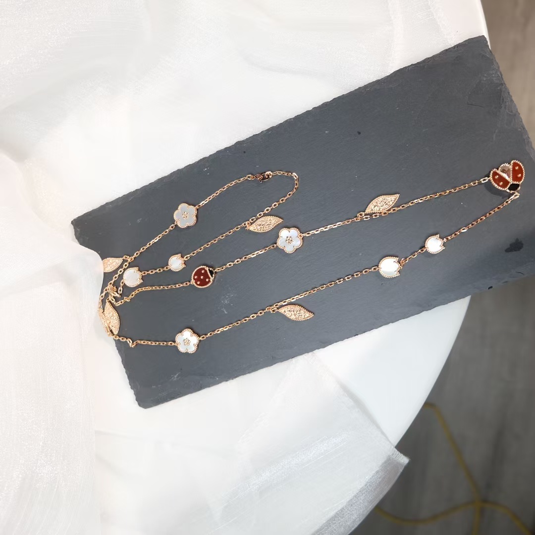 VCA Lucky Spring Long Necklace, 15 Motifs - Original Replica Club
