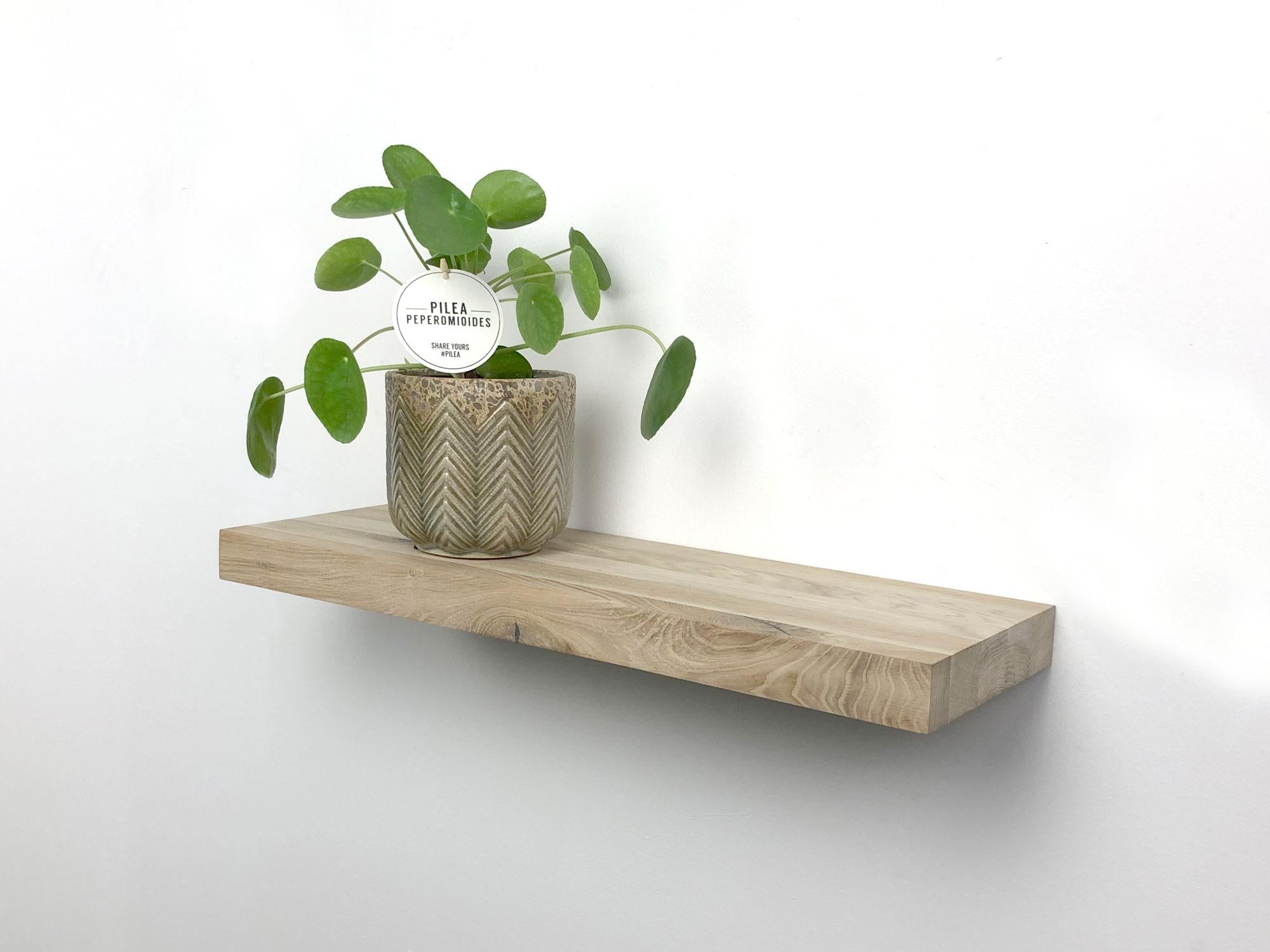 Woodbrothers Zwevende wandplank eiken recht 120x20cm