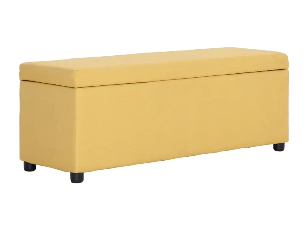 Banco con almacenaje poliéster amarillo 116 cm szw3624857