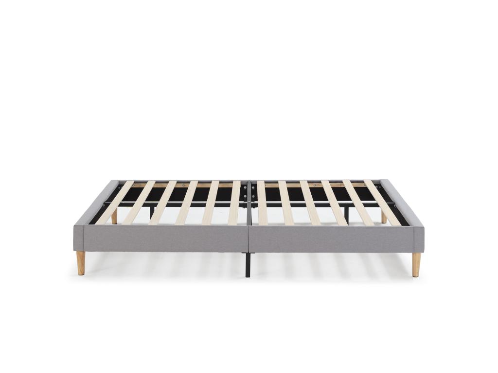 Base tapizada + Cabecero Aura 160x200 cm Gris Claro