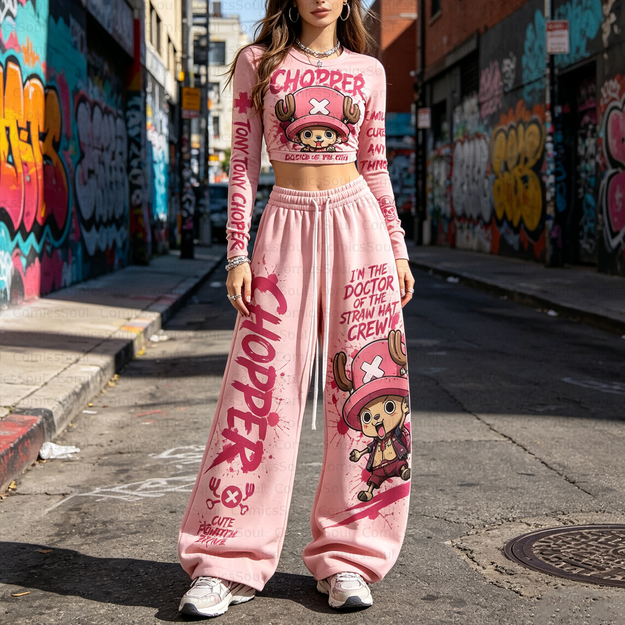 One Piece Long-Sleeve Top And Elastic Pants Set 3051039 TeeThreads Sustain the Scene with Custom Apparel