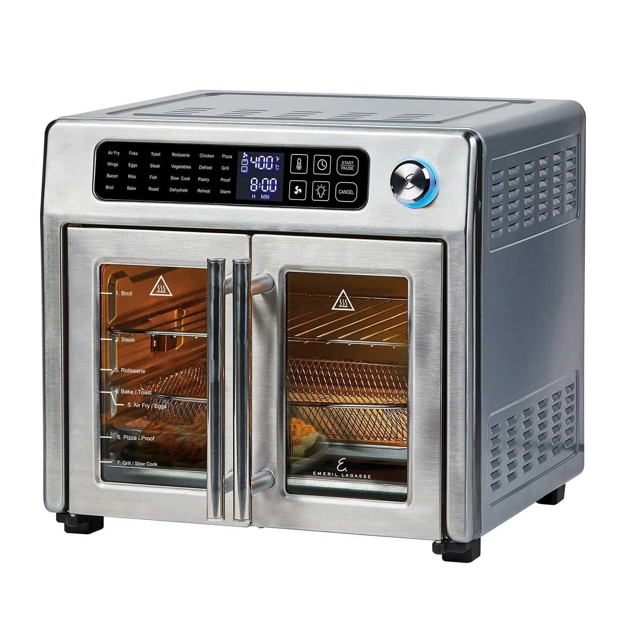 Emeril Lagasse 26 QT Extra Large Air Fryer, Convection Toaster Oven with French Doors, Stainless Steel - Image 5