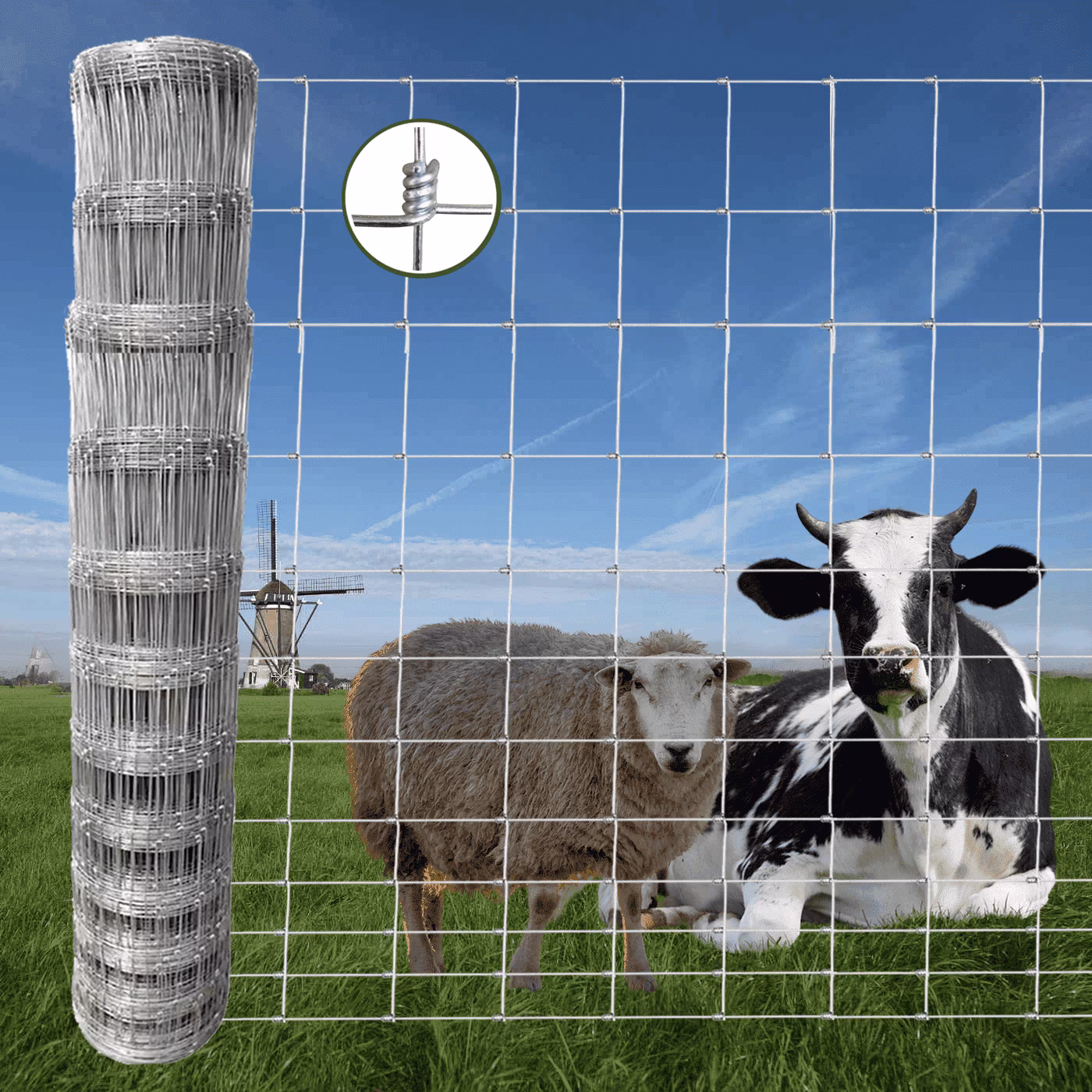 Farm Fence, 4ft x 164ft Galvanized Wire Fencing, Cattle Fence, Deer Fence, Heavy Zinc Coating Farm Fence Used to Hog Goat Fencing for Yard Garden and Field - Image 7