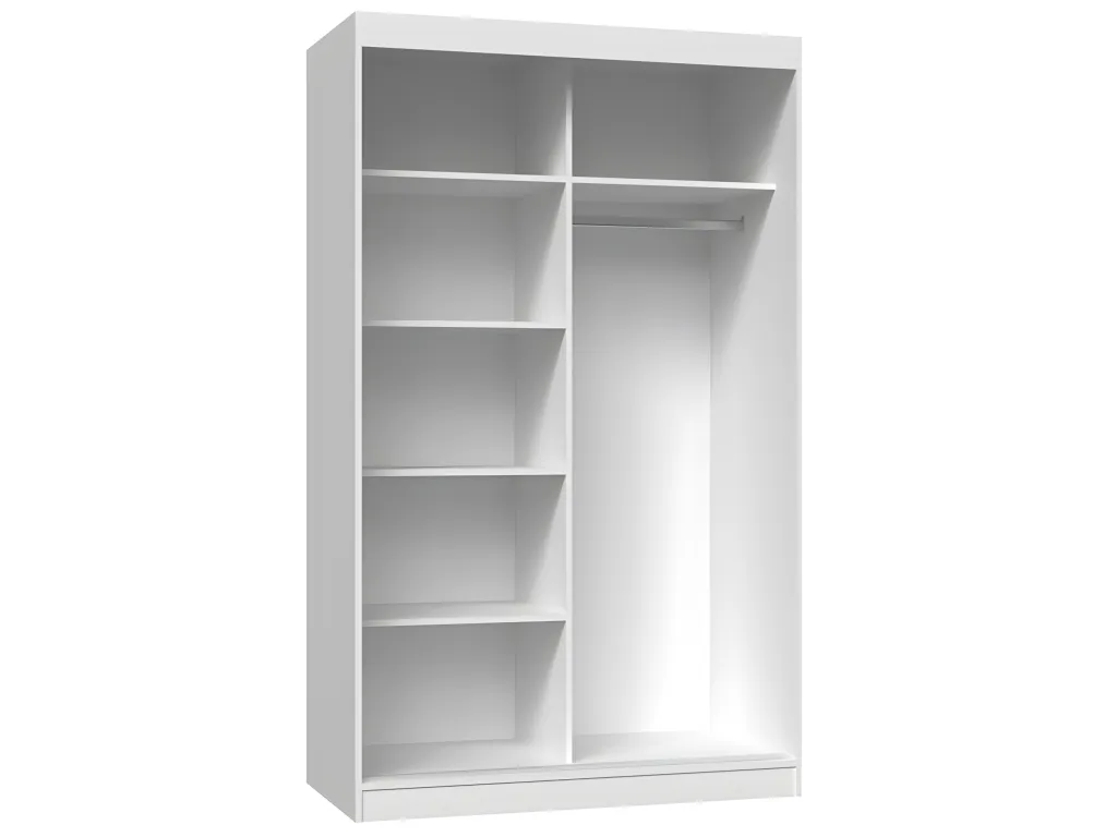 Quietena - Armario con 2 puertas correderas - 1 espejo - L 120 cm - Dormitorio vestidor con 2 puertas