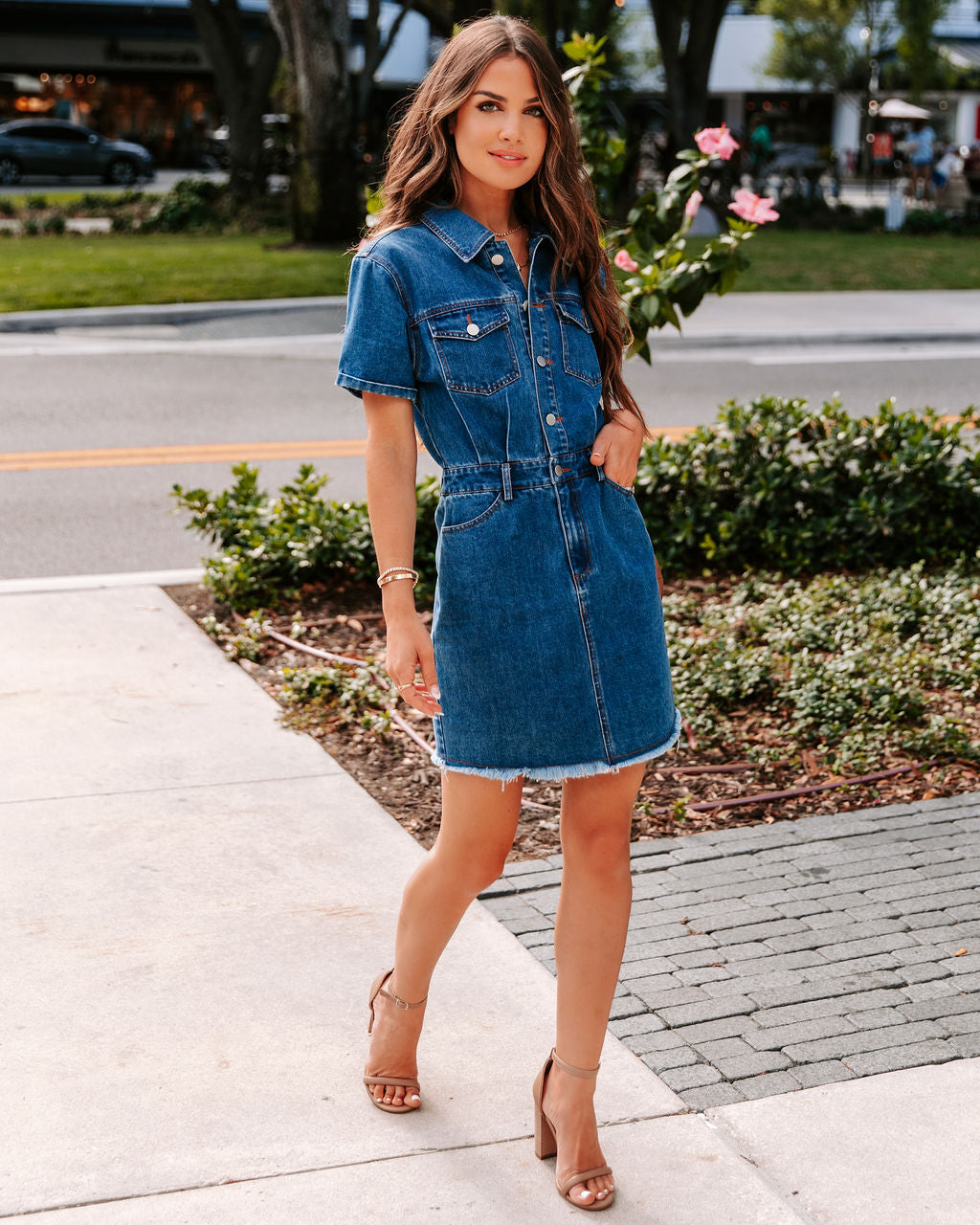 From The Block Denim Pocketed Mini Dress - FINAL SALE - Se7enfashion