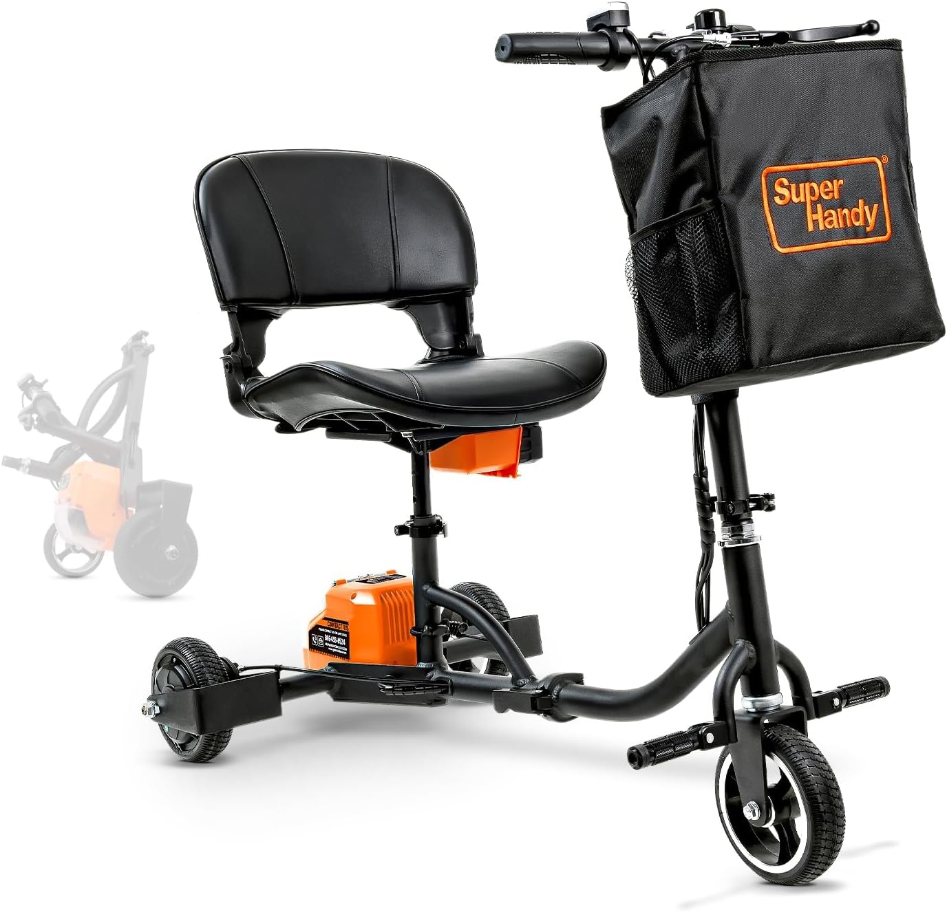 WAYFAIR SuperHandy Passport Mobility Scooter For Adults- Foldable, 3 Wheel, Airline Travel Friendly - 13 Mile Range, Includes 2 Removable 44.4V Lithium-Ion Batteries & Charger (275 Lbs)