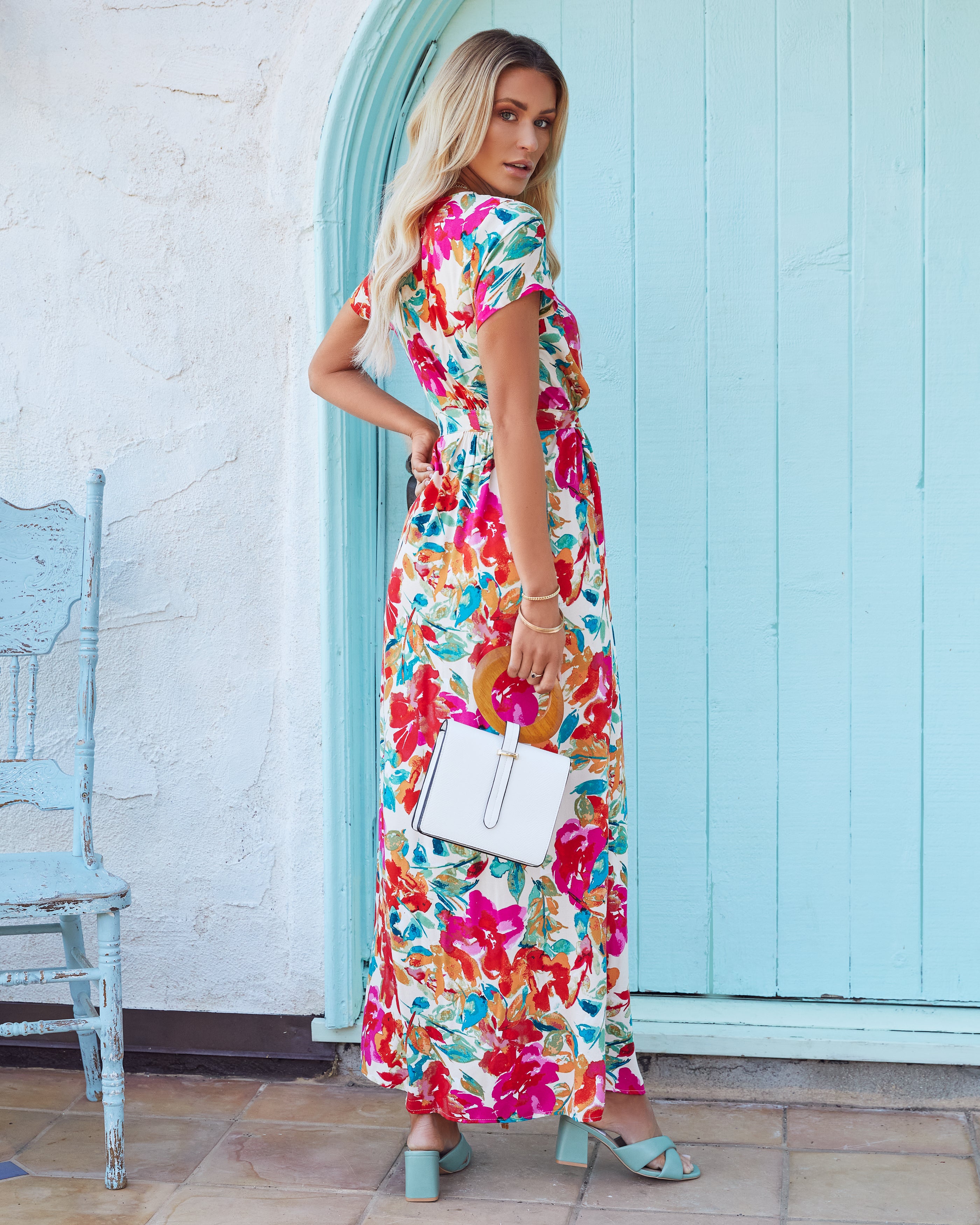 What In Carnation Bardot Wrap Maxi Dress - SALE - Se7enfashion