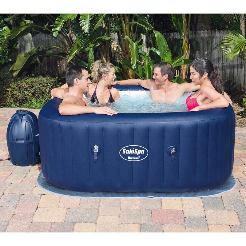 WAYFAIR Bestway Saluspa 6 - Person 60 - Jet Vinyl Round Inflatable Hot Tub In Navy