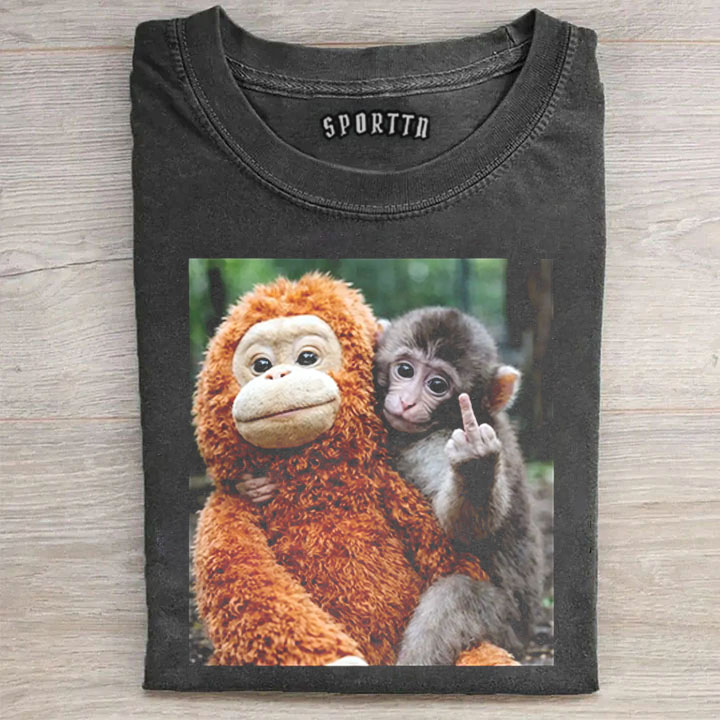 Punch Monkey Meme Graphic T-shirt