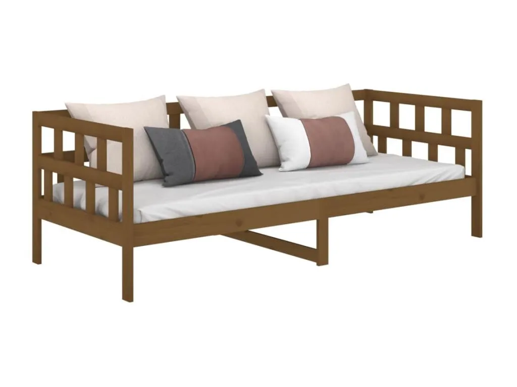 Sofá cama Jmmhogar maciza de Jmmhogar marrón miel 80x200 cm