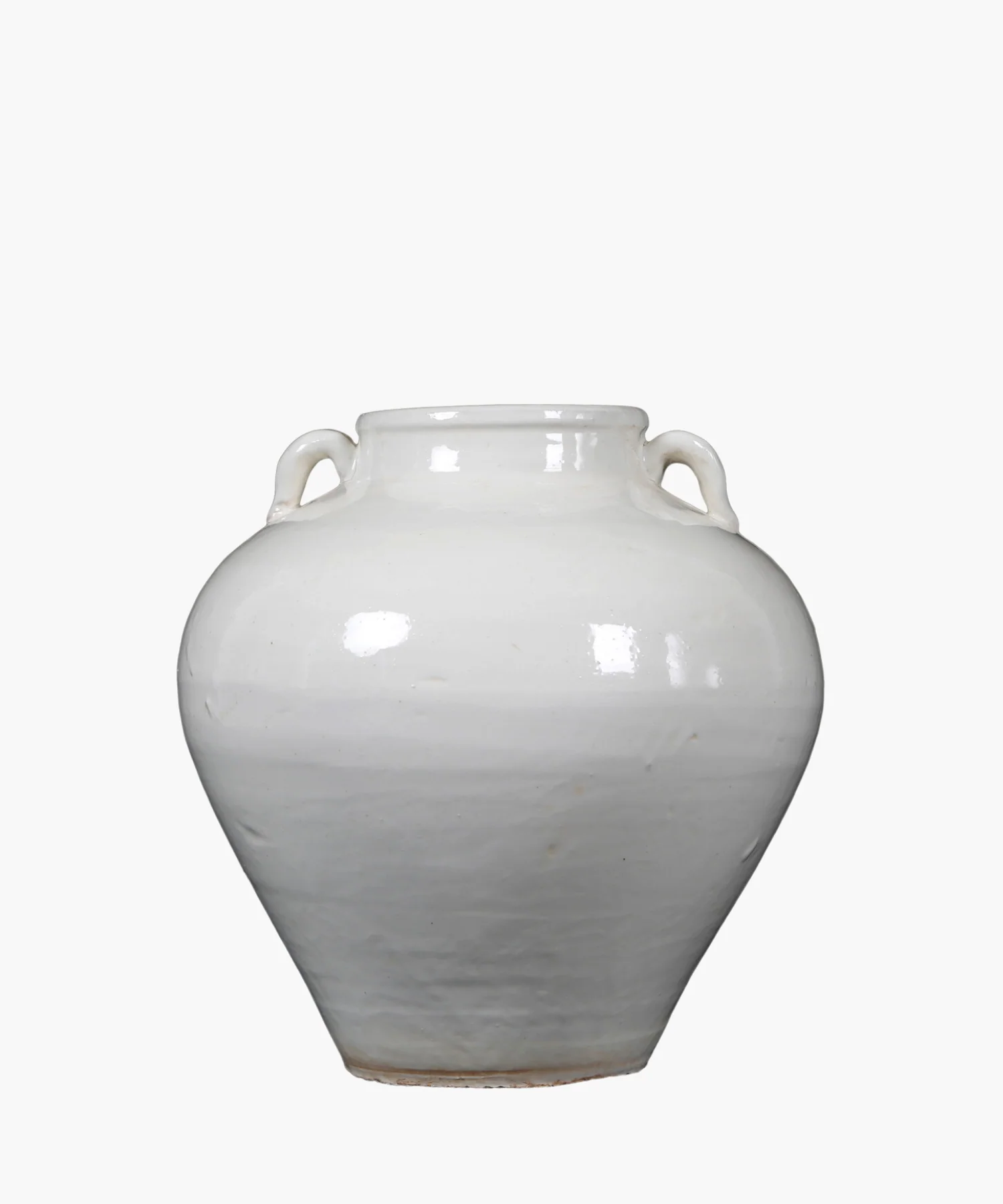 White Tapered Pot With 2 Handles