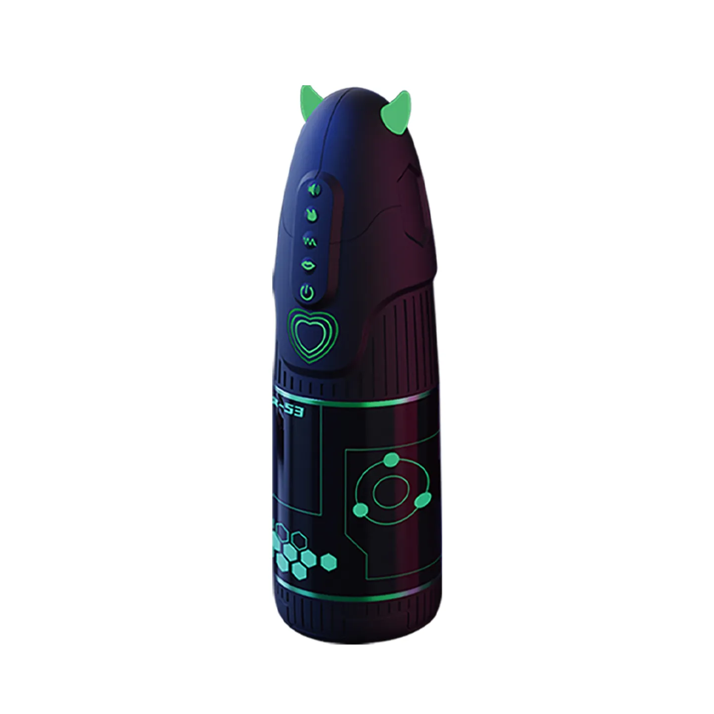 Masturbador automático verde neón con funciones de rotación y empuje para hombres. Dr.YUU