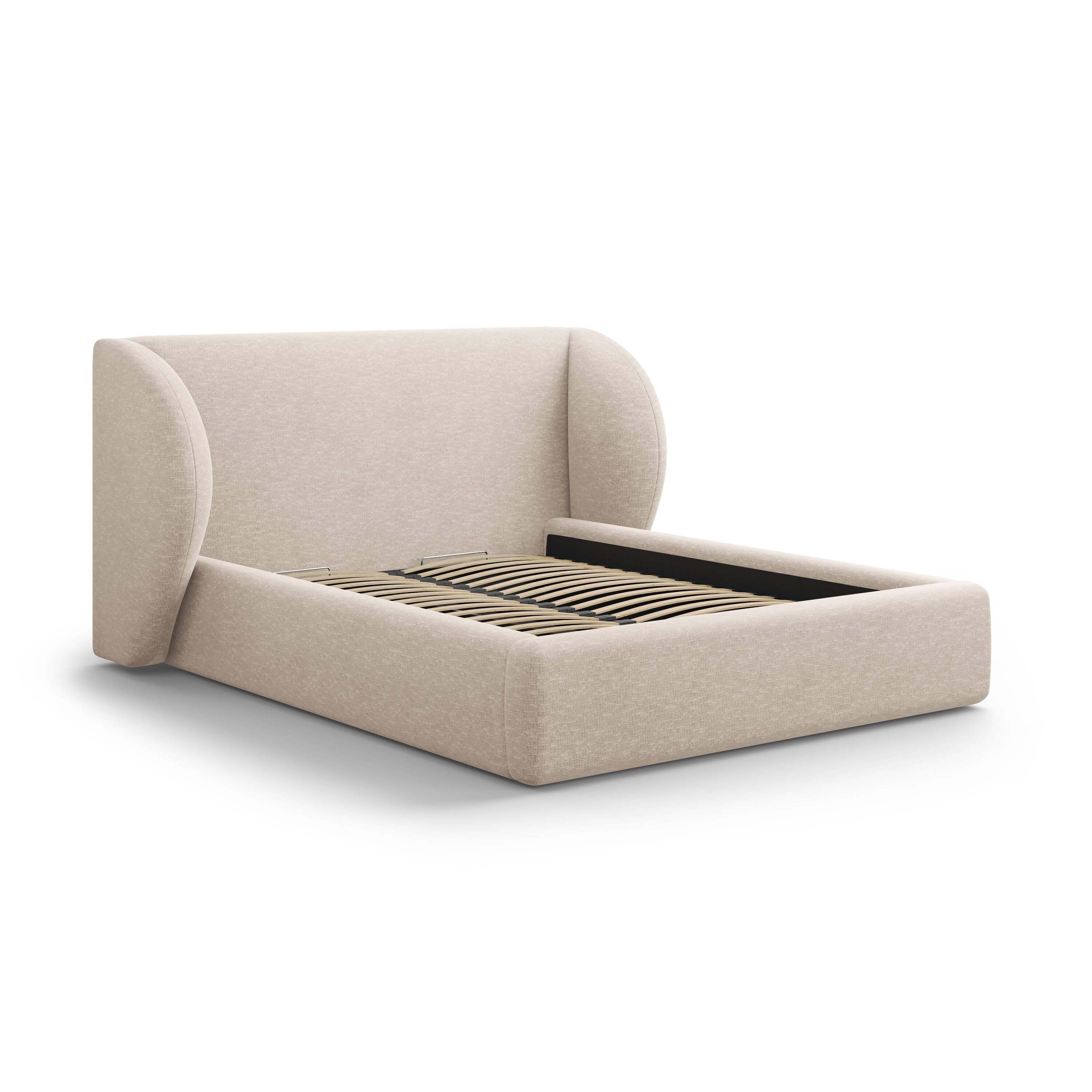 Micadoni Bedframe Miley met Opbergruimte - 160 x 200 cm - Chenille - B